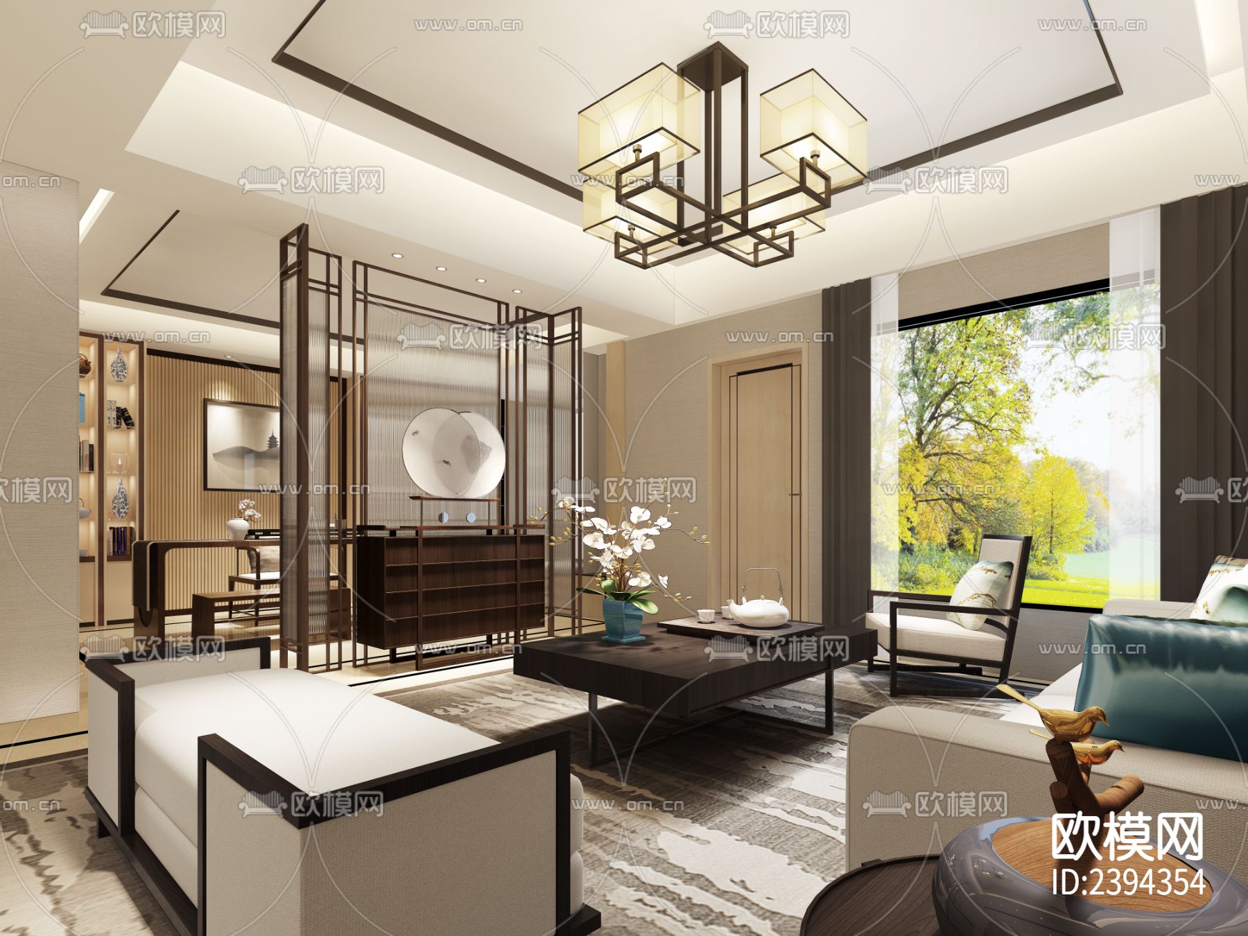 别墅样板间cad施工图下载（渲染图3）