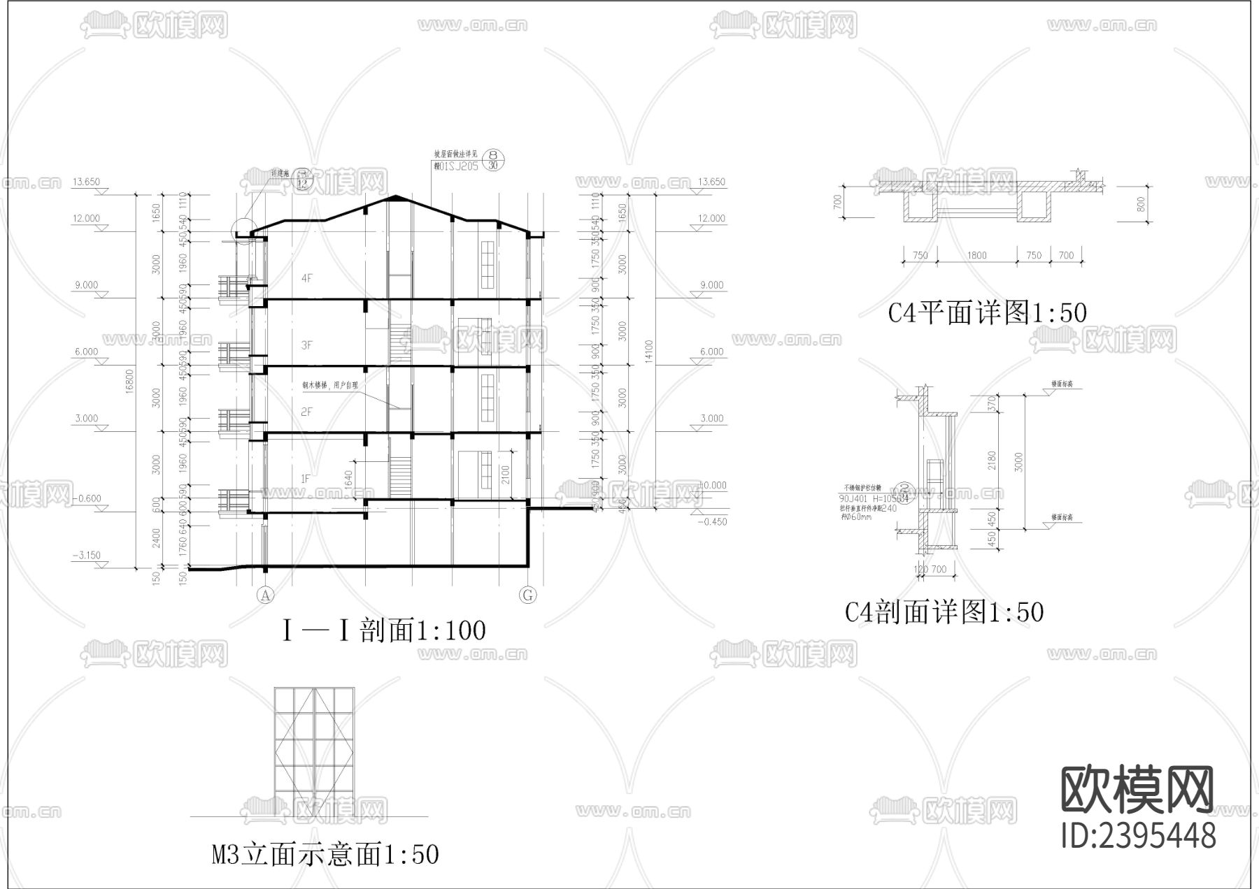 小型公寓全套建筑设计cad施工图下载（渲染图7）