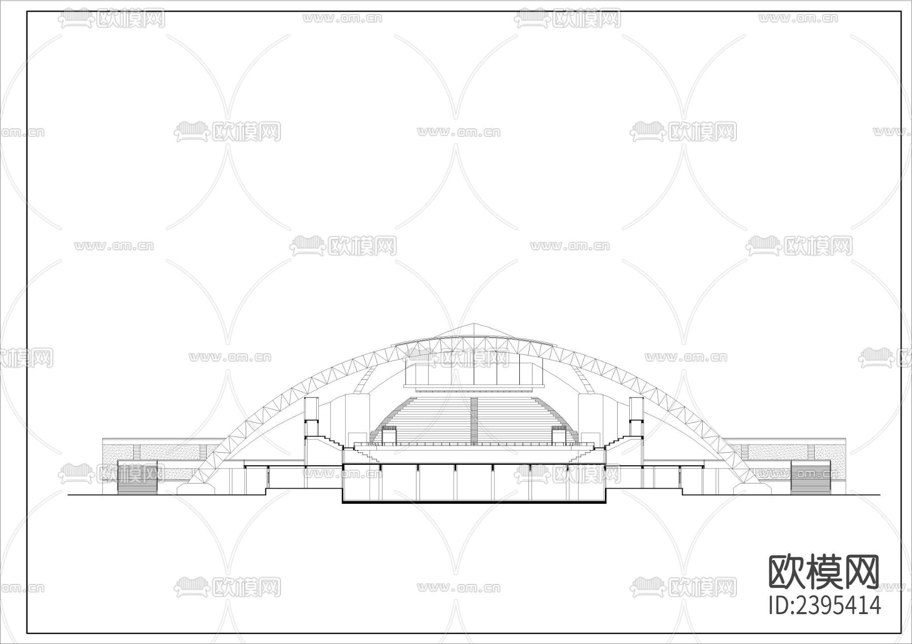 会展中心设计cad施工图下载（渲染图4）