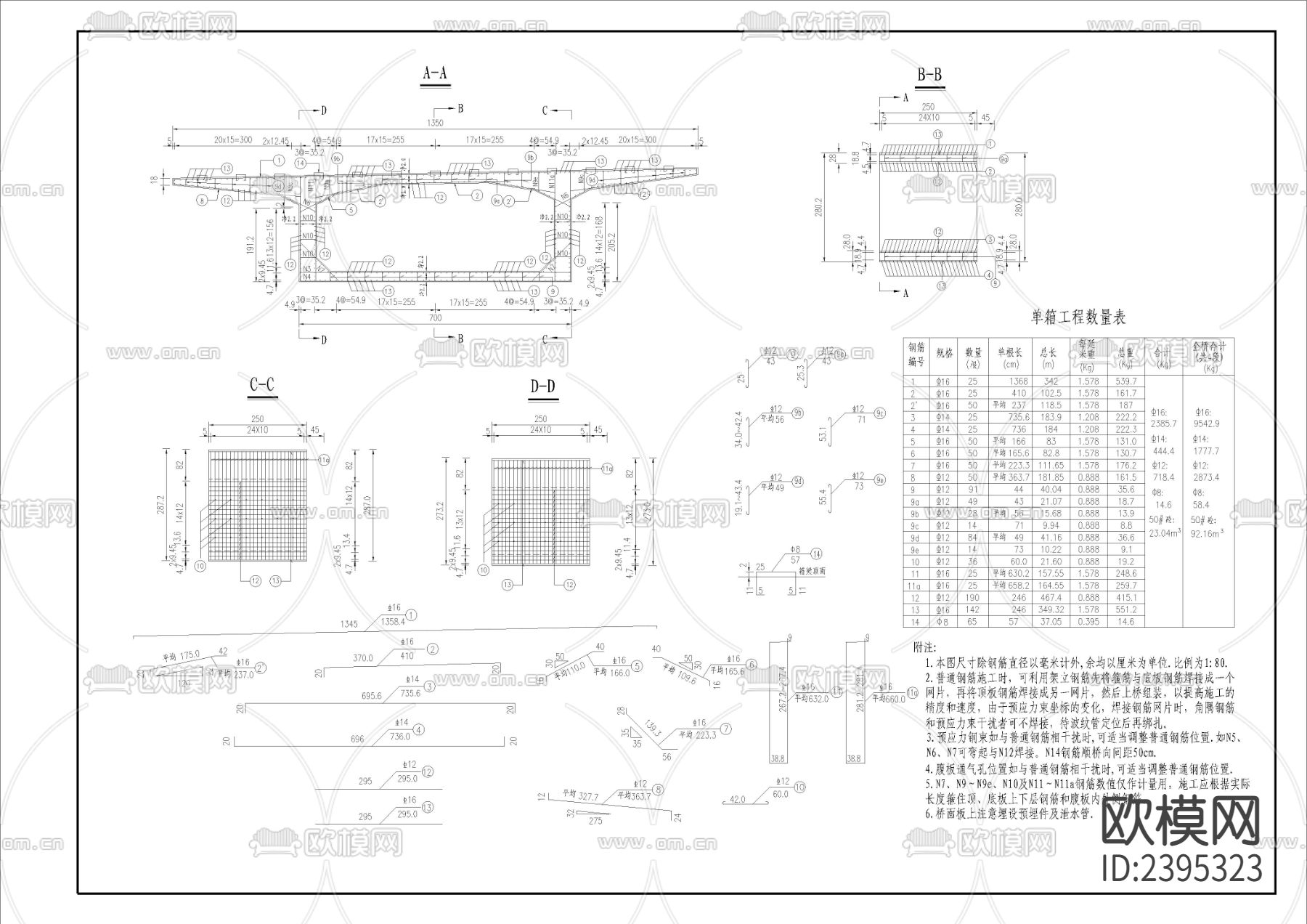 钢筋边跨合拢节点大样下载（渲染图1）