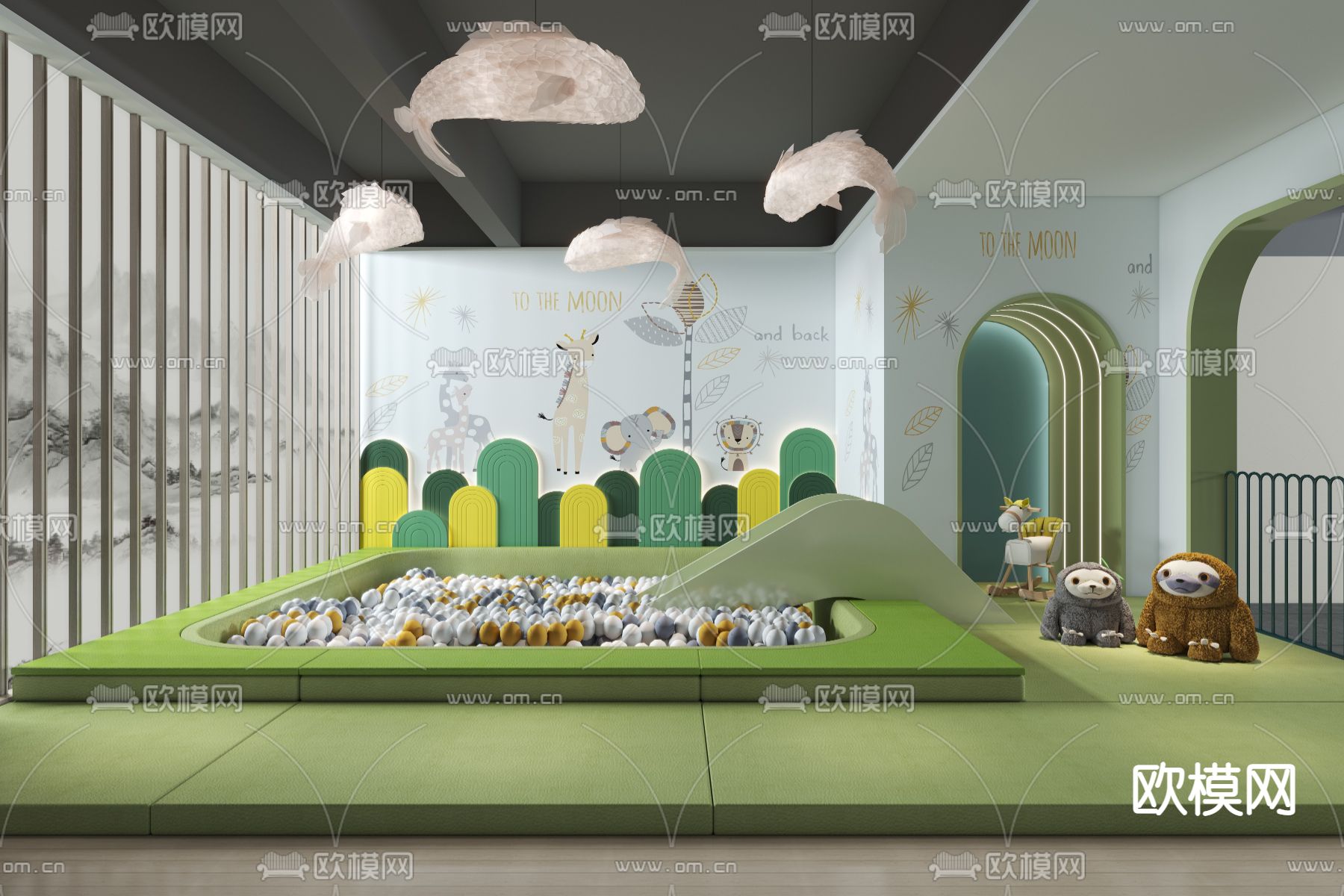 现代室内游乐场3d模型下载