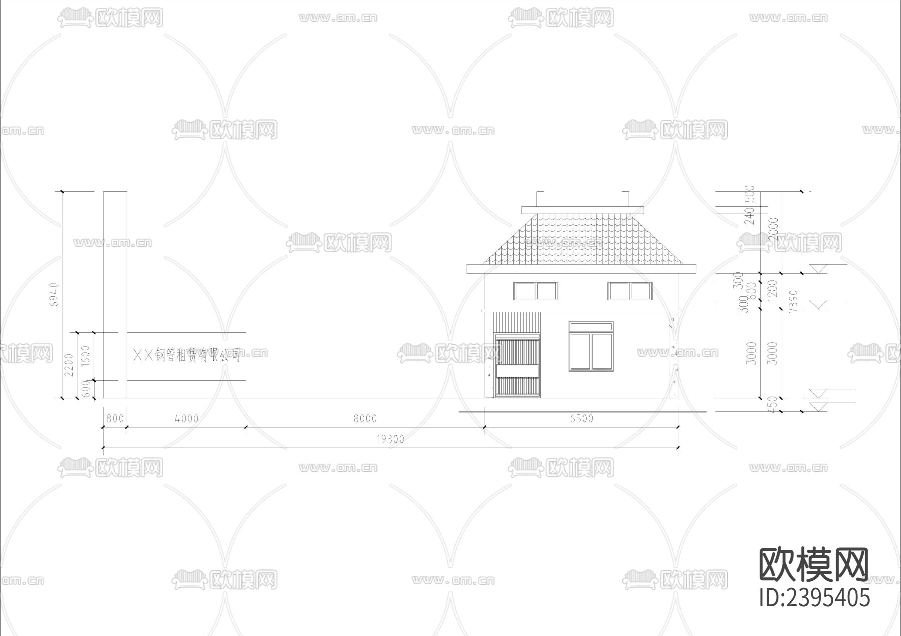 厂房门卫室设计cad施工图下载（渲染图3）