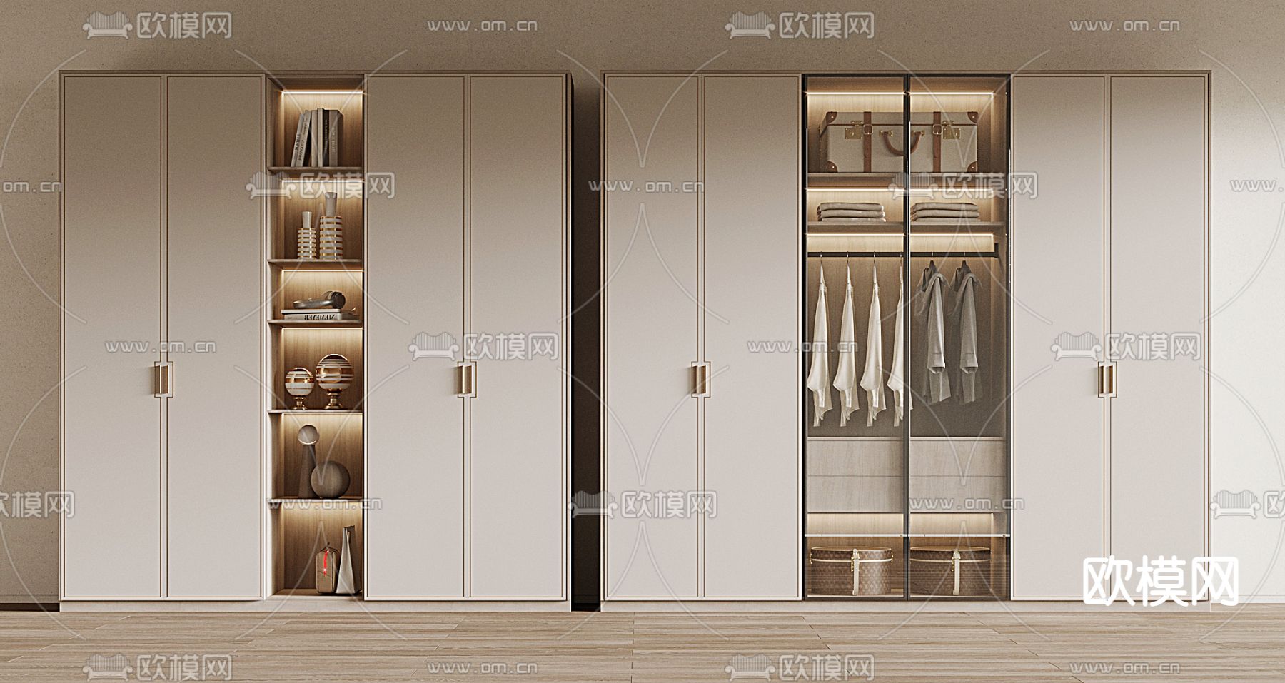 新中式衣柜 衣橱3d模型下载