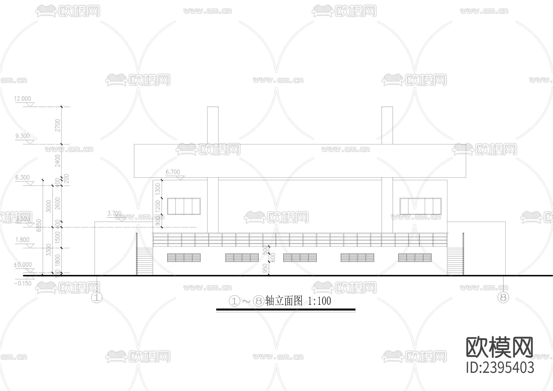 学校主席台设计cad施工图下载（渲染图6）