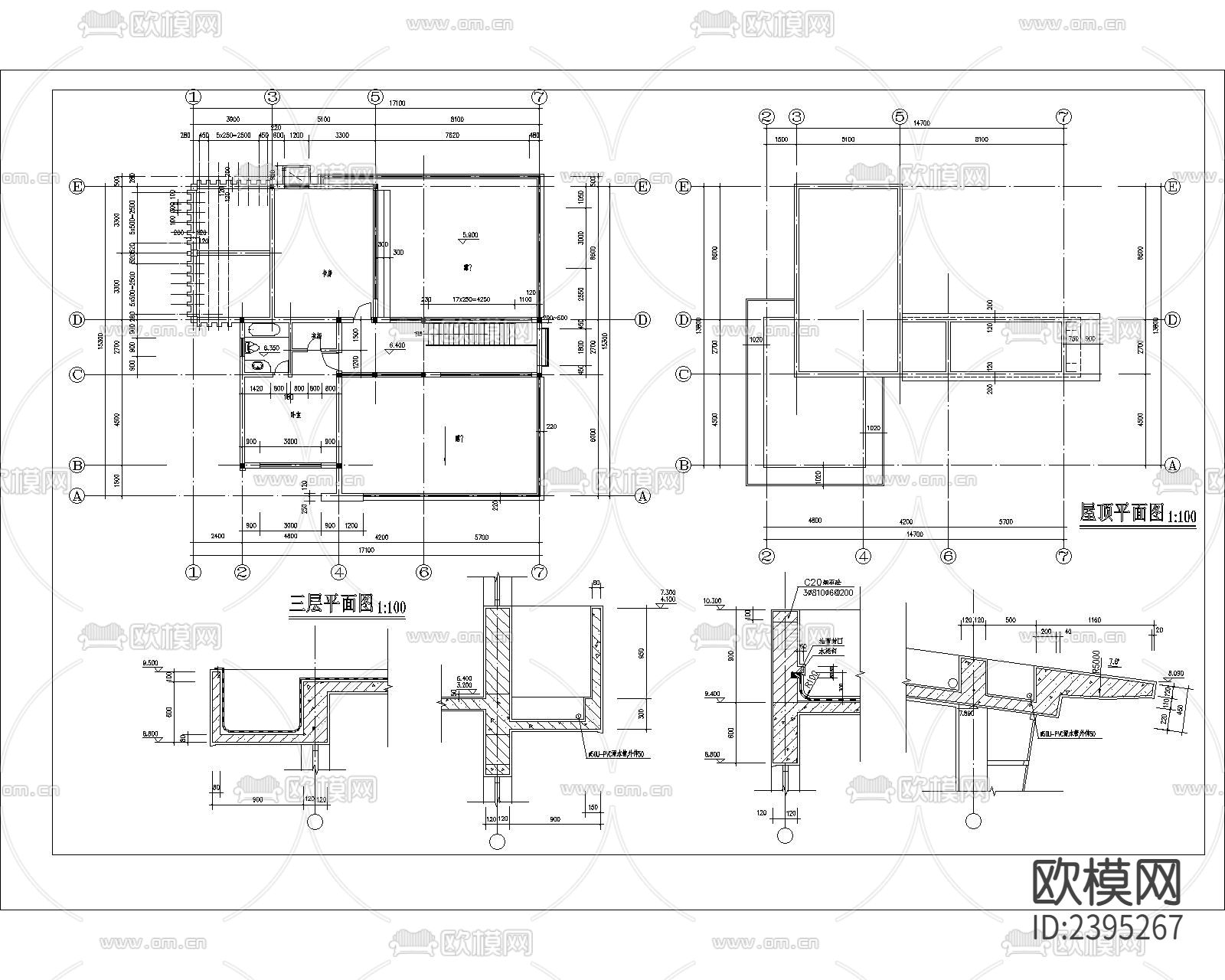 别墅建筑设计cad施工图下载（渲染图6）