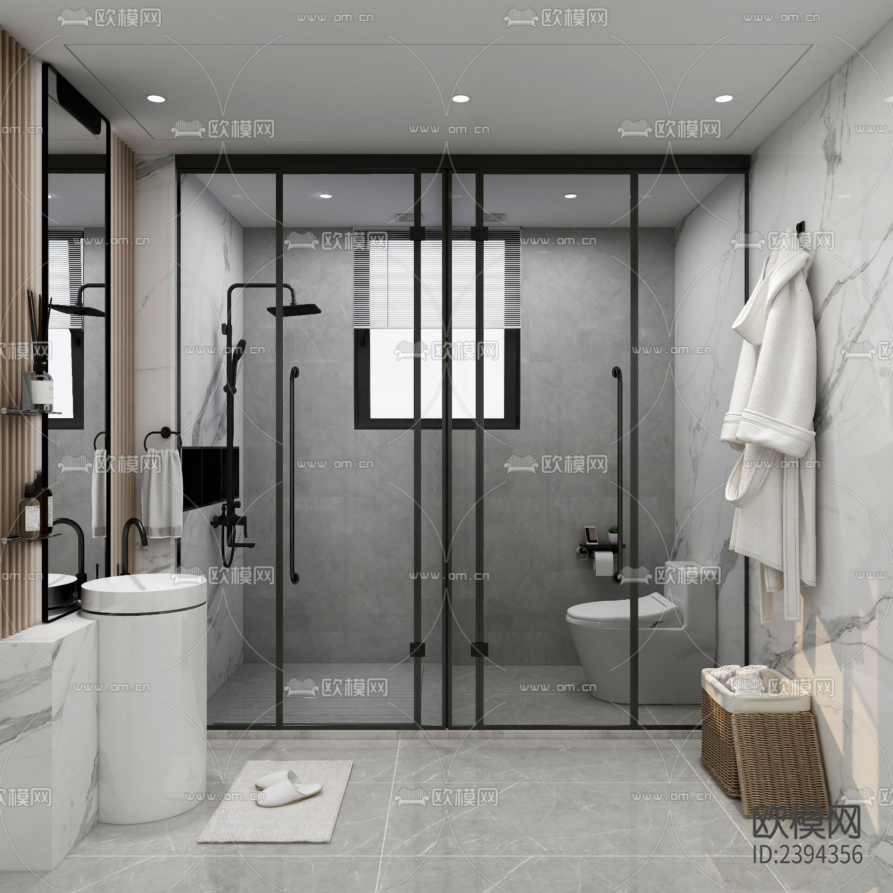 别墅样板间cad施工图下载（渲染图2）