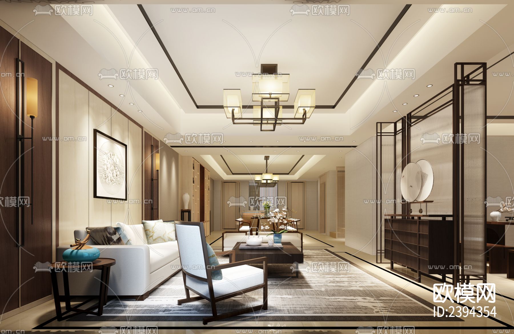 别墅样板间cad施工图下载（渲染图6）