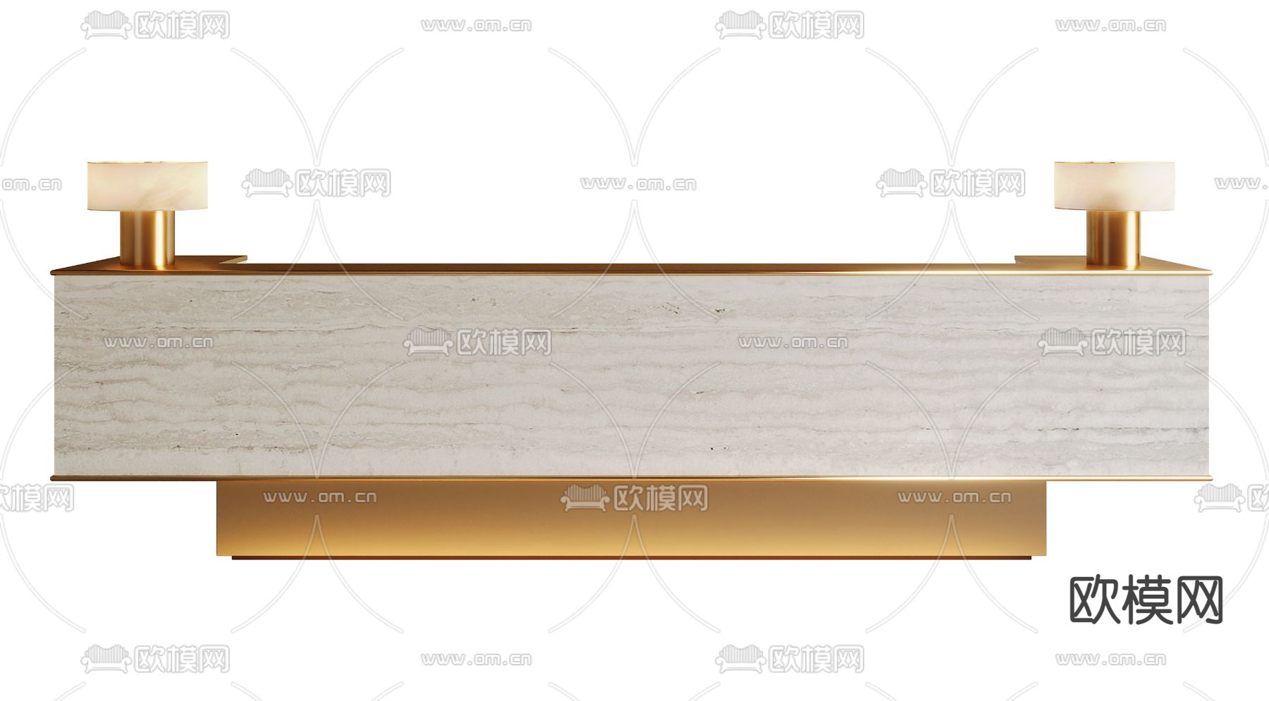 轻奢前台 接待台3d模型下载（渲染图2）