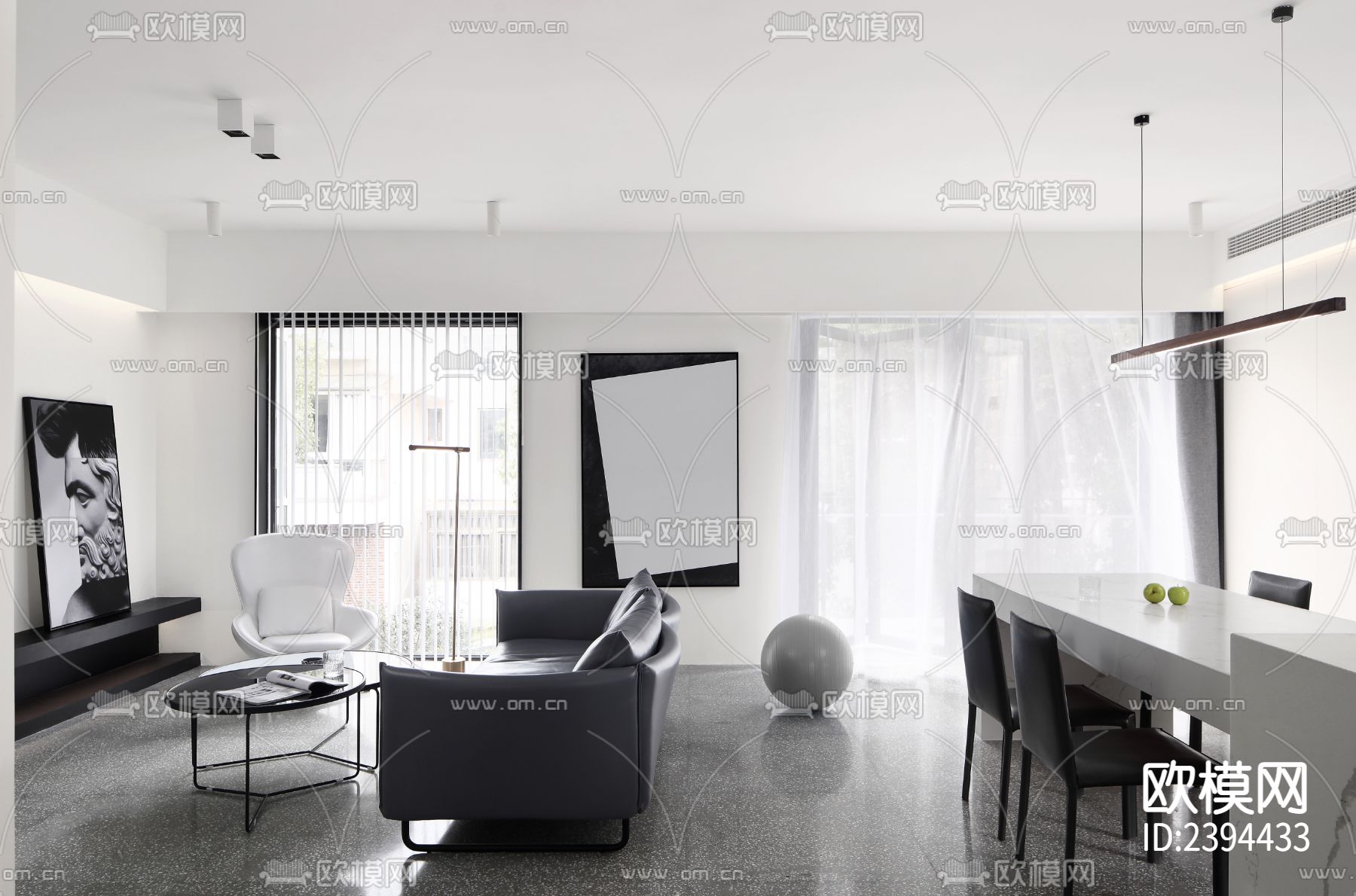 别墅样板间cad施工图下载（渲染图6）