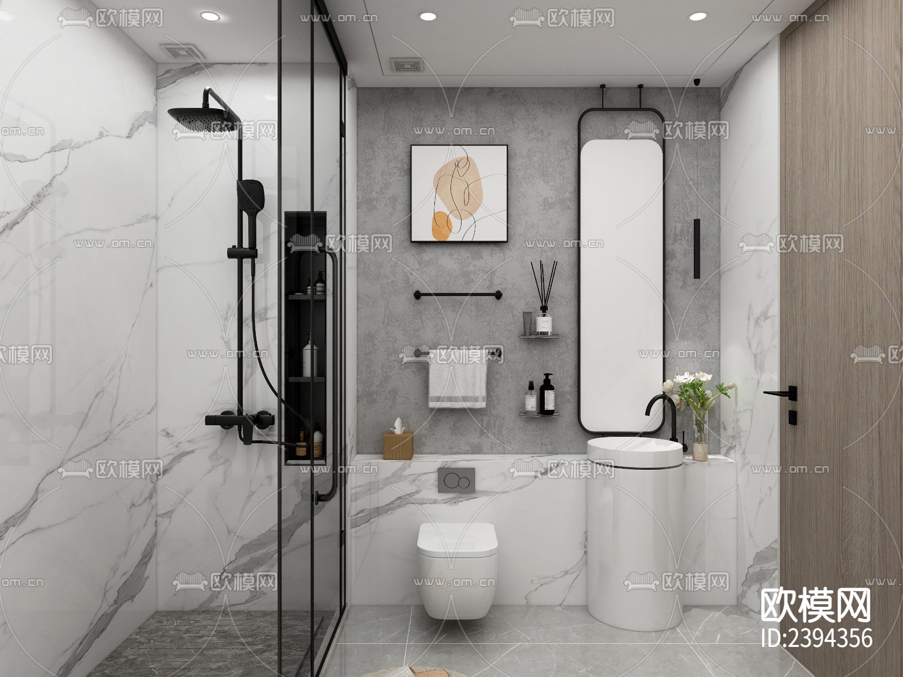 别墅样板间cad施工图下载（渲染图1）