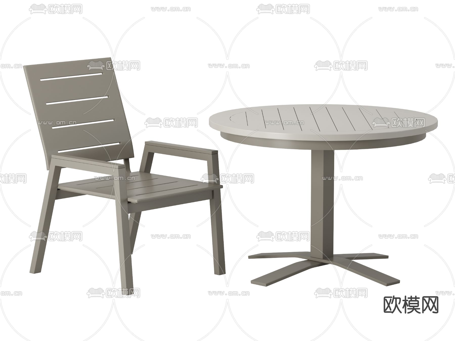 现代室外桌椅3d模型下载