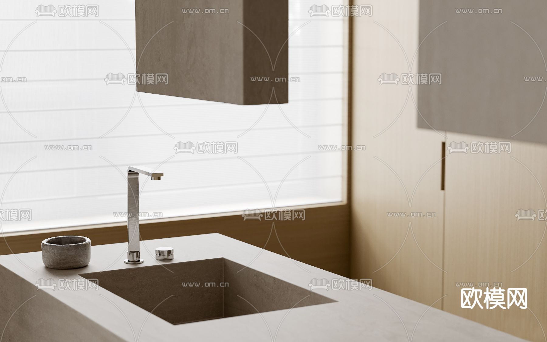 现代酒店套房 客房su模型下载（渲染图3）