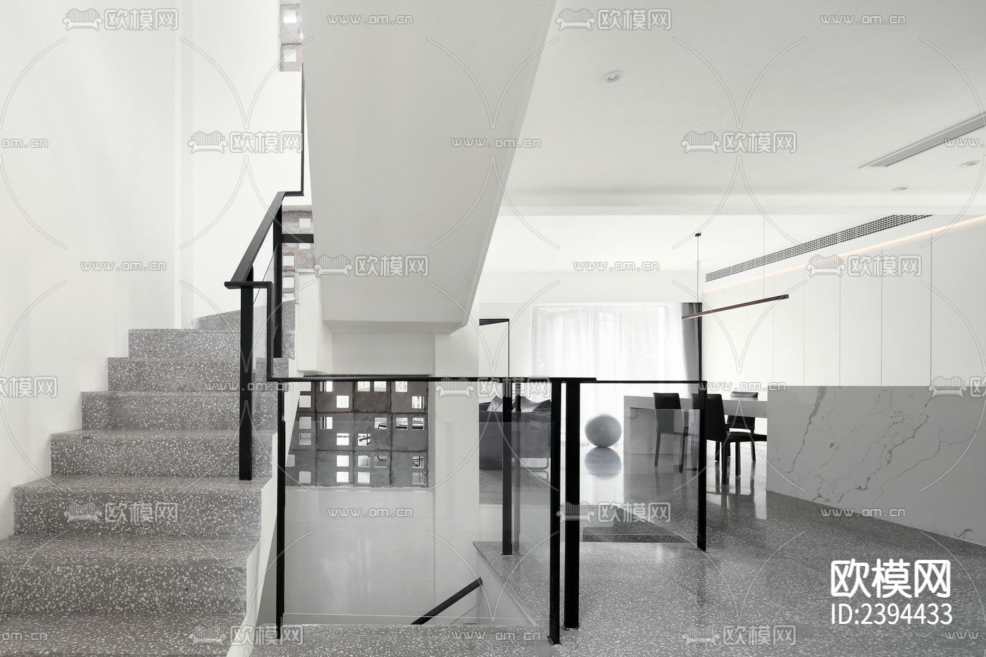 别墅样板间cad施工图下载（渲染图2）