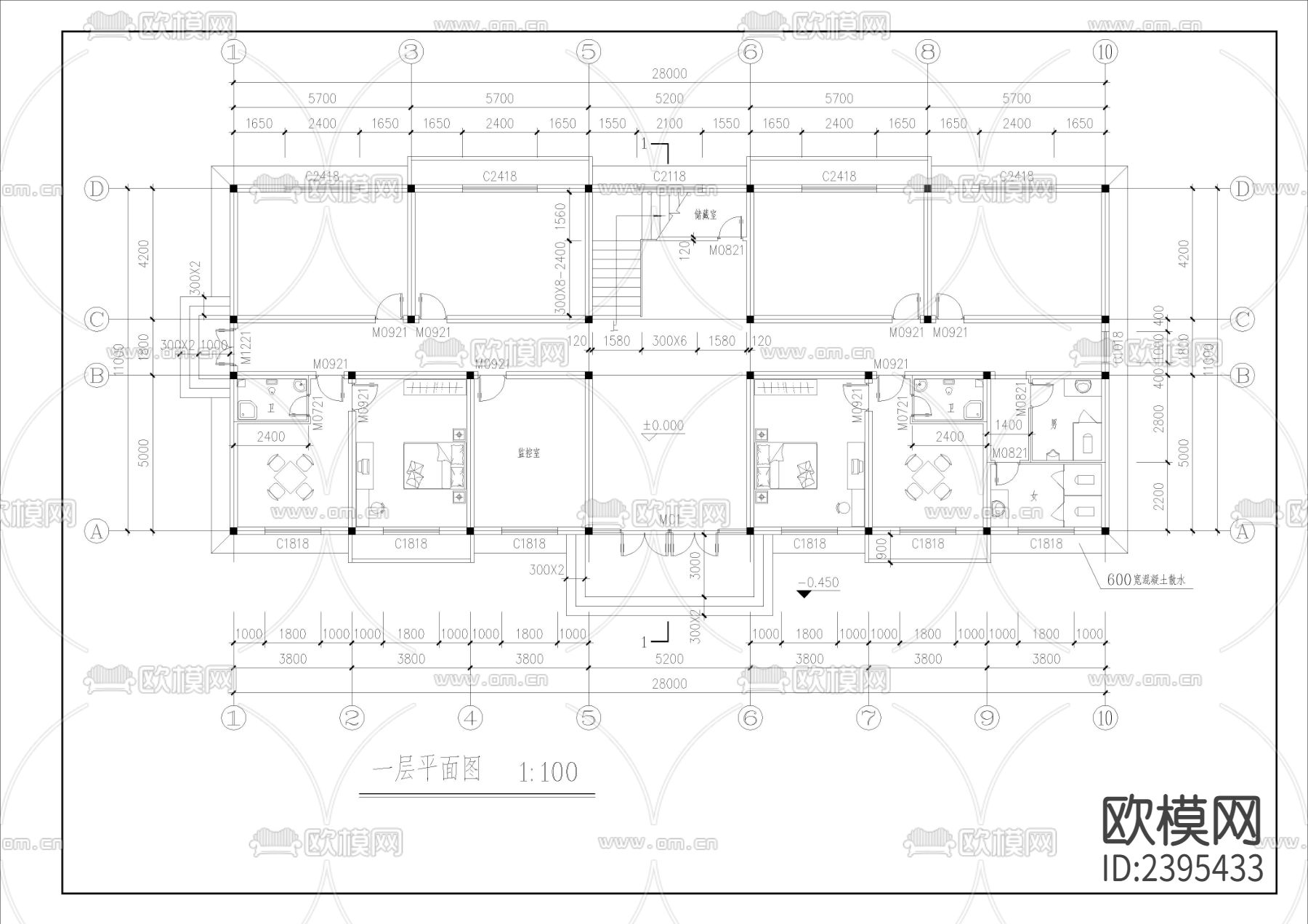 检查院拘留所建筑设计cad施工图下载（渲染图3）