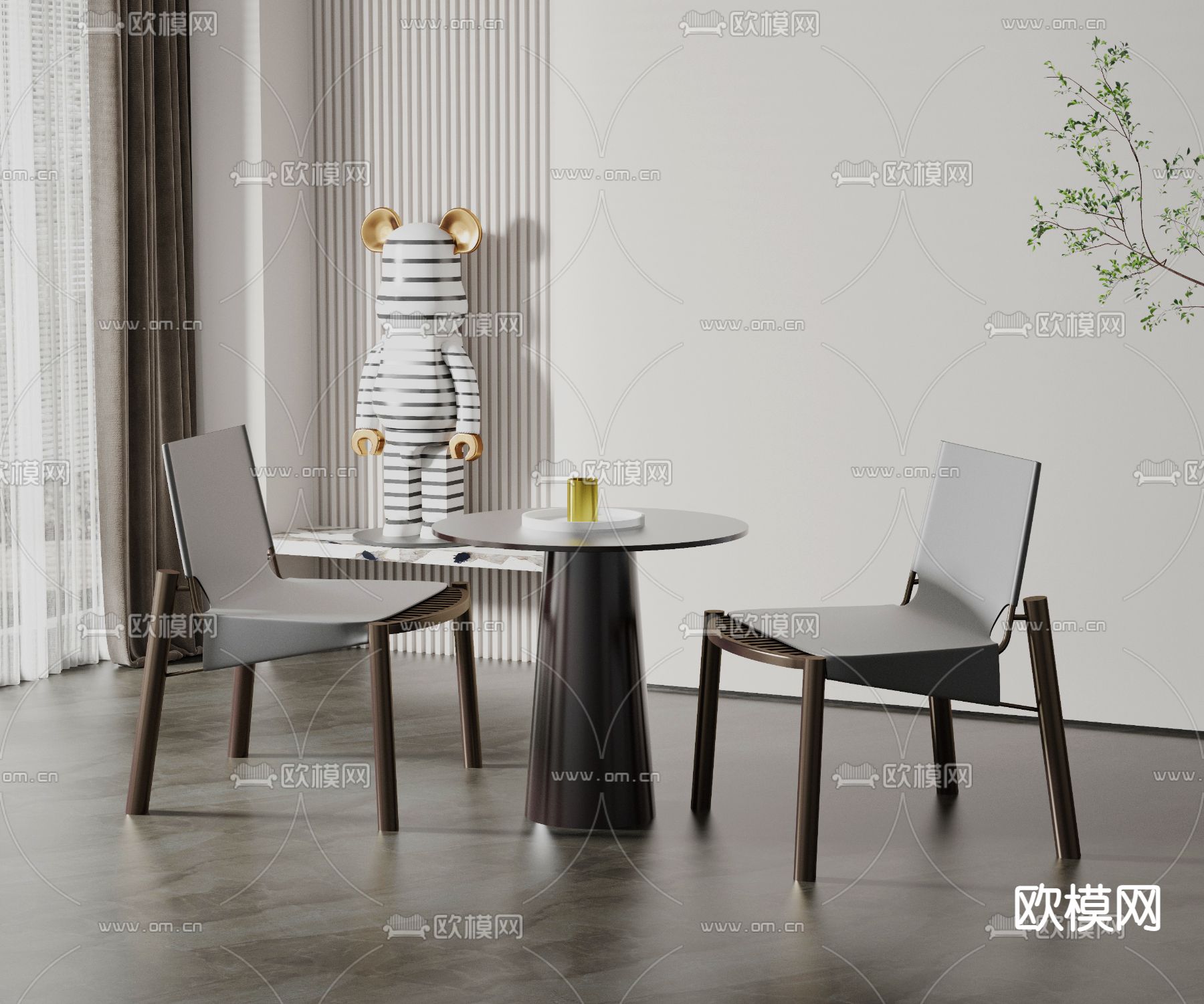 现代休闲桌椅3d模型下载_ID12221983_3dmax免费模型-欧模网