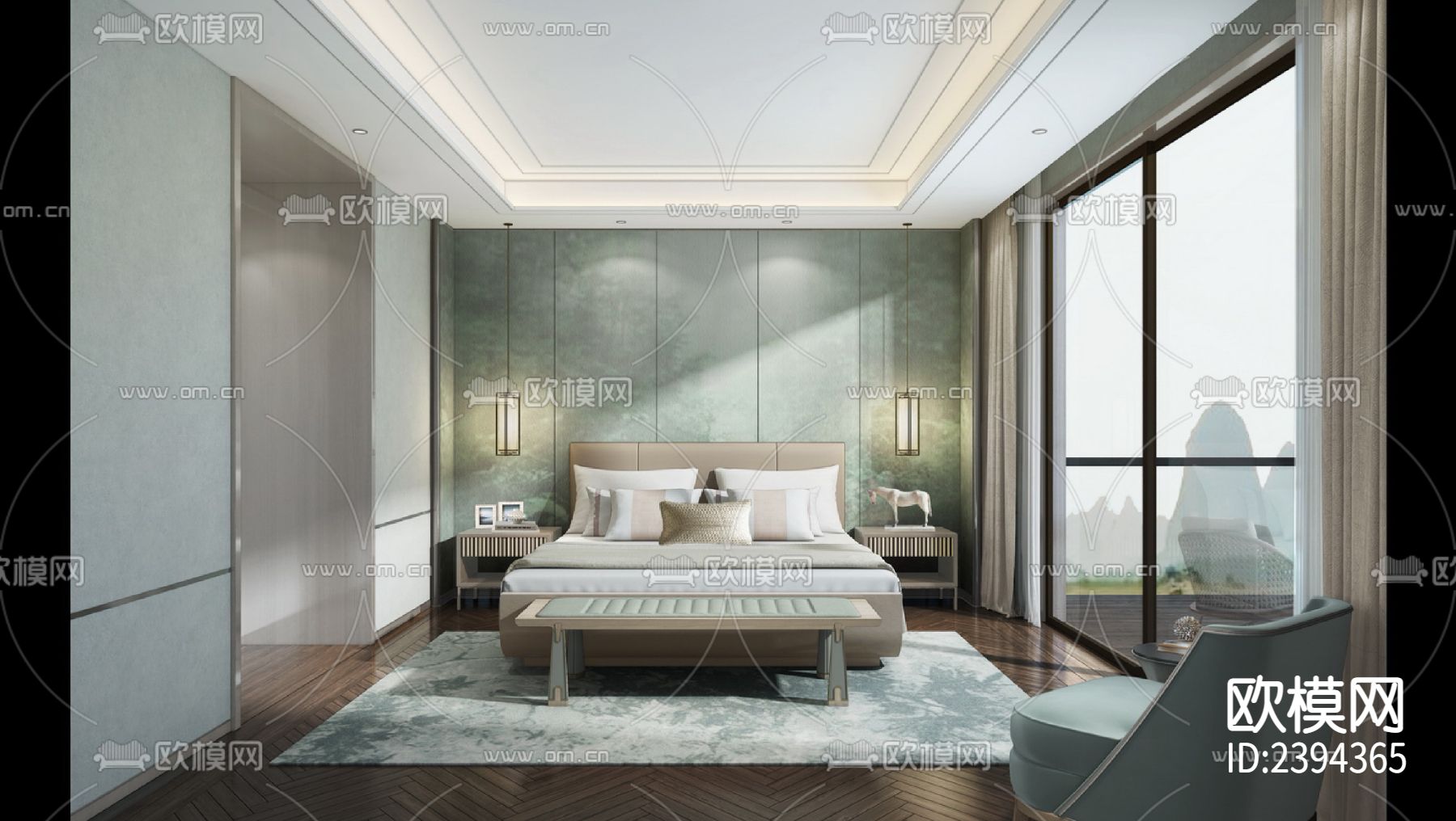 别墅样板间cad施工图下载（渲染图5）