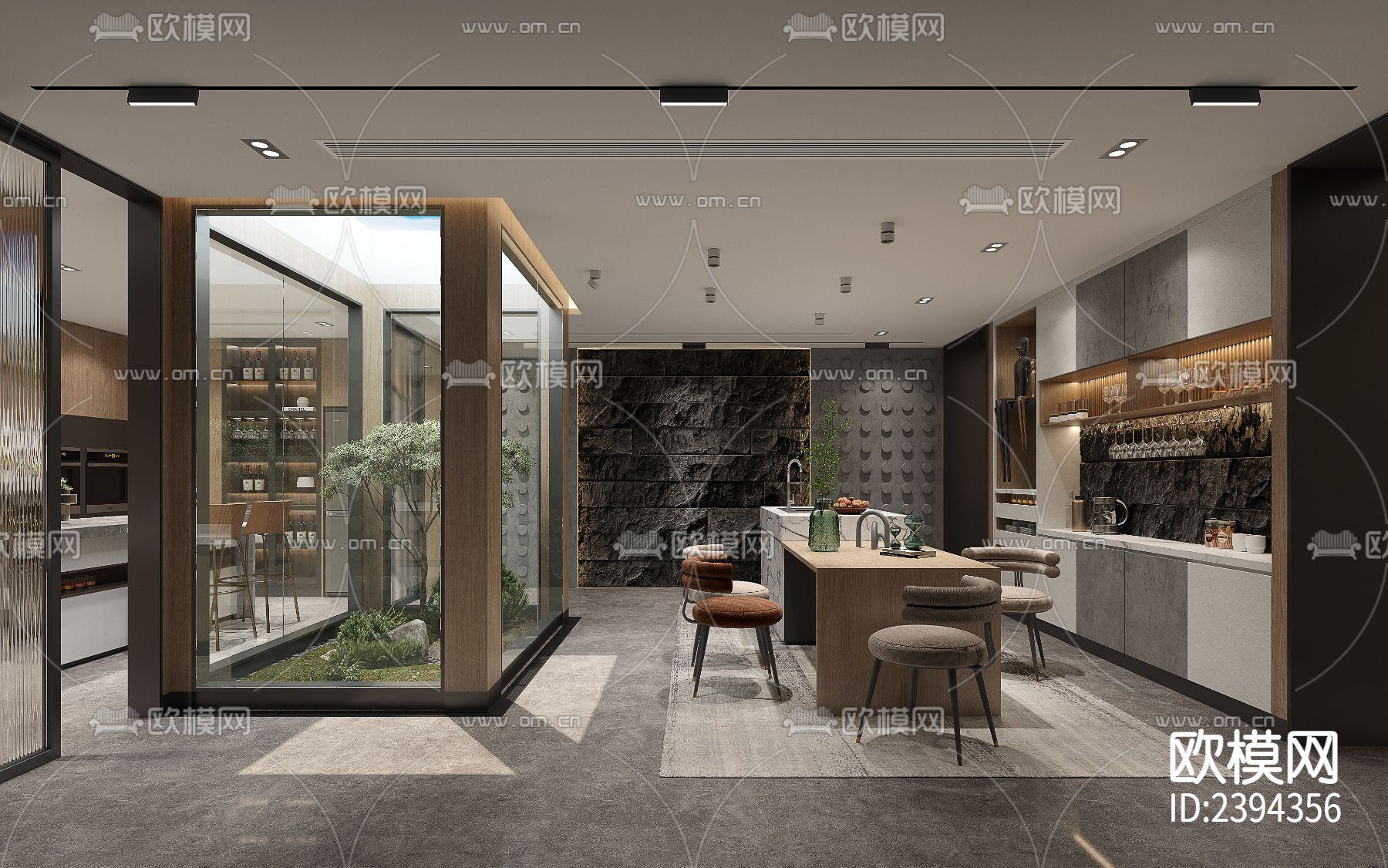 别墅样板间cad施工图下载（渲染图7）