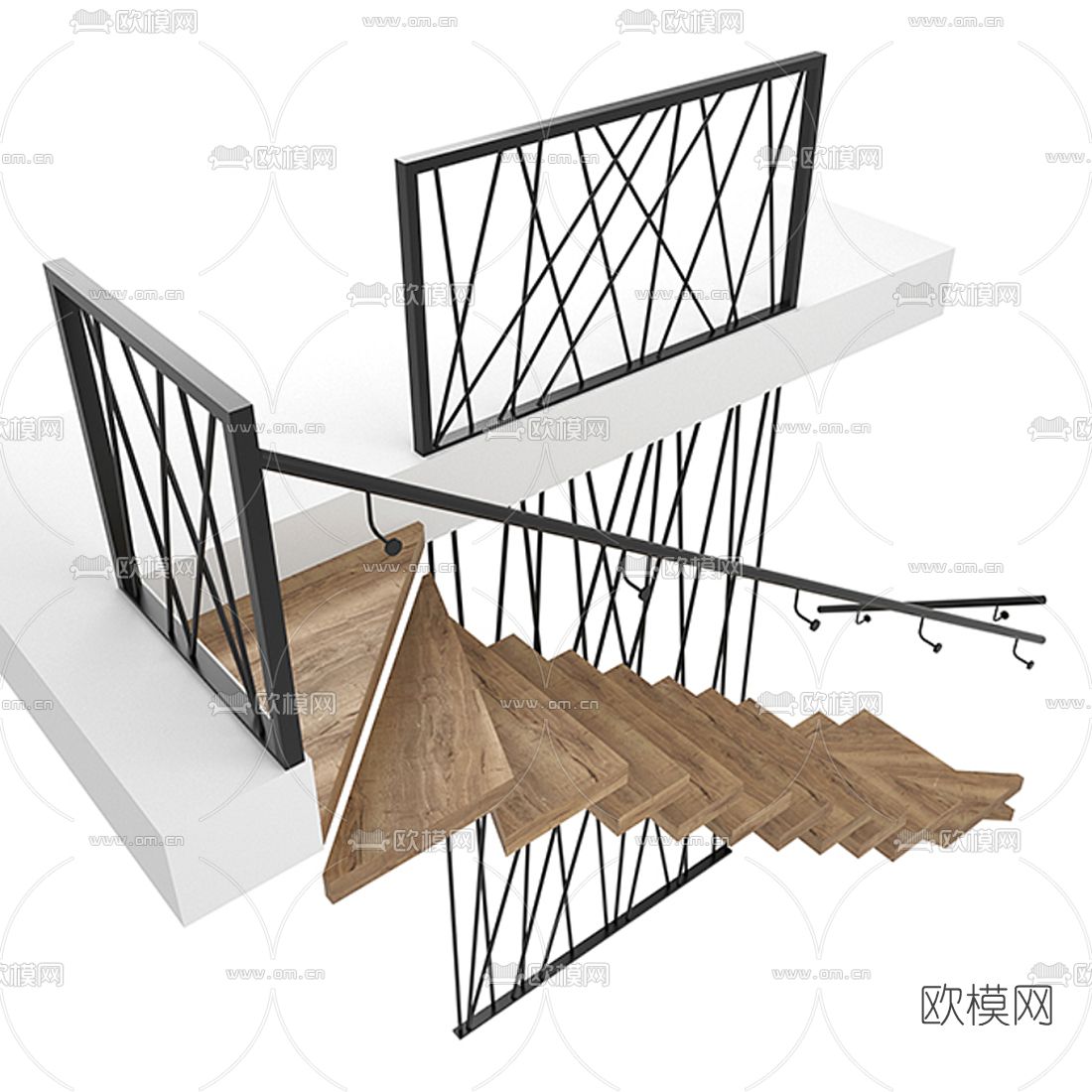 现代楼梯3d模型下载（渲染图3）