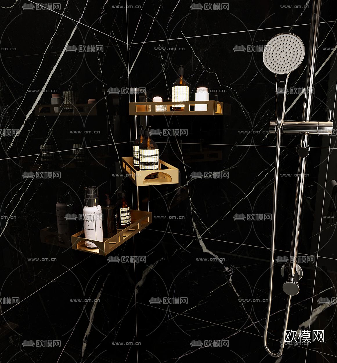 现代壁柜壁架3d模型下载