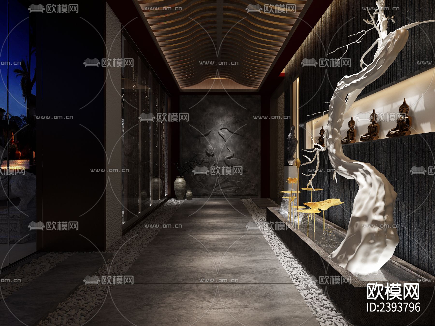 餐饮店设计cad施工图下载（渲染图4）