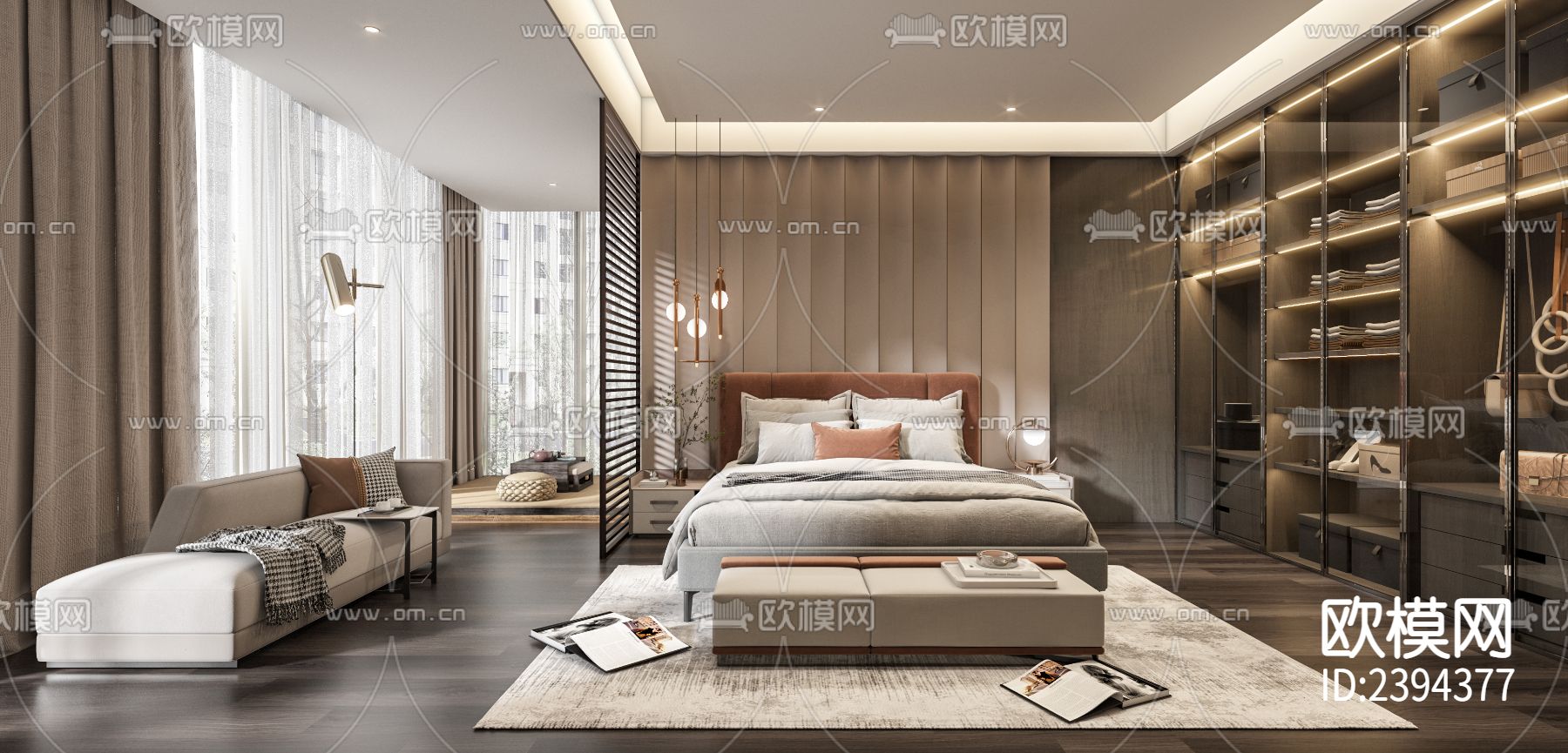 别墅样板间cad施工图下载（渲染图3）