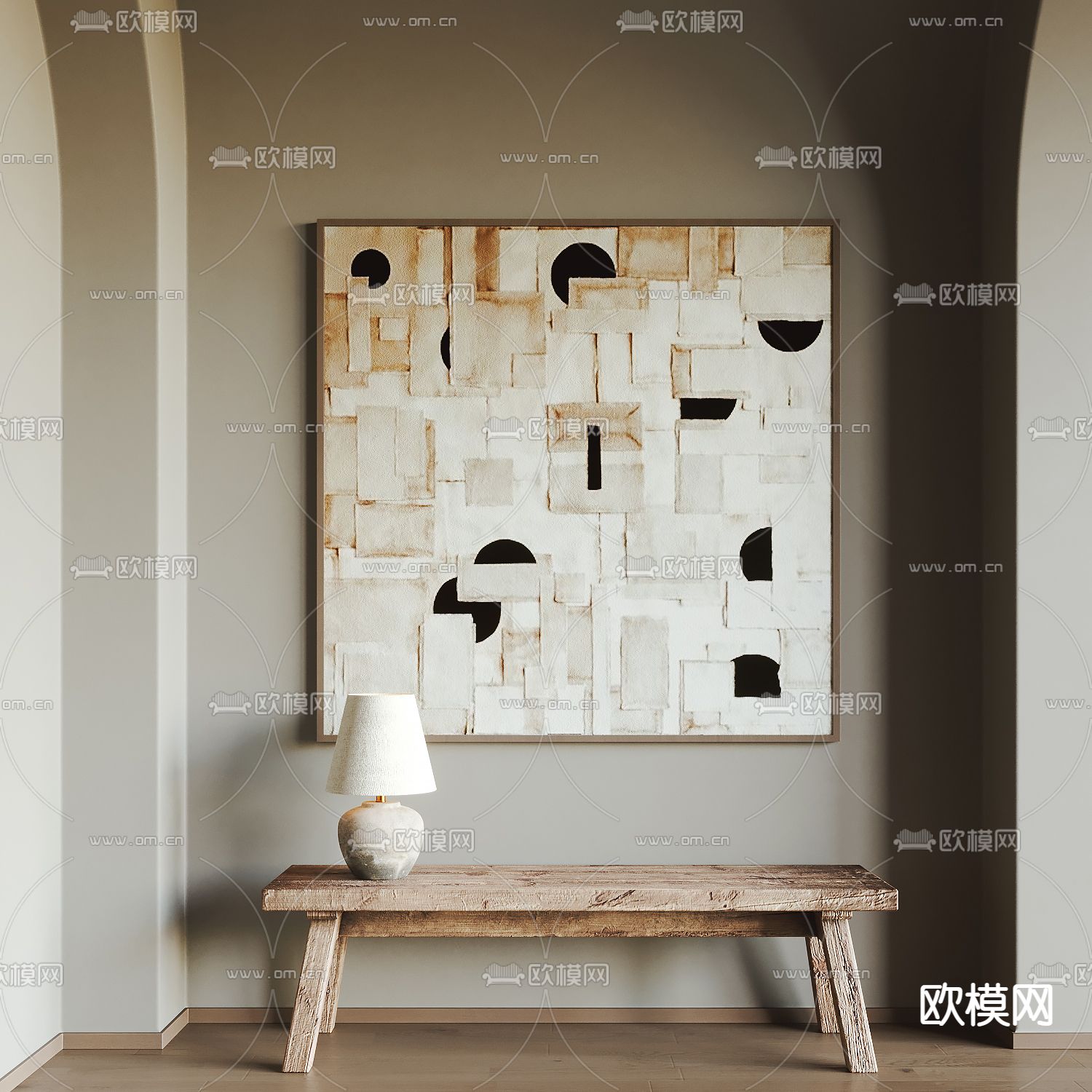 侘寂风装饰画 挂画 抽象画su模型