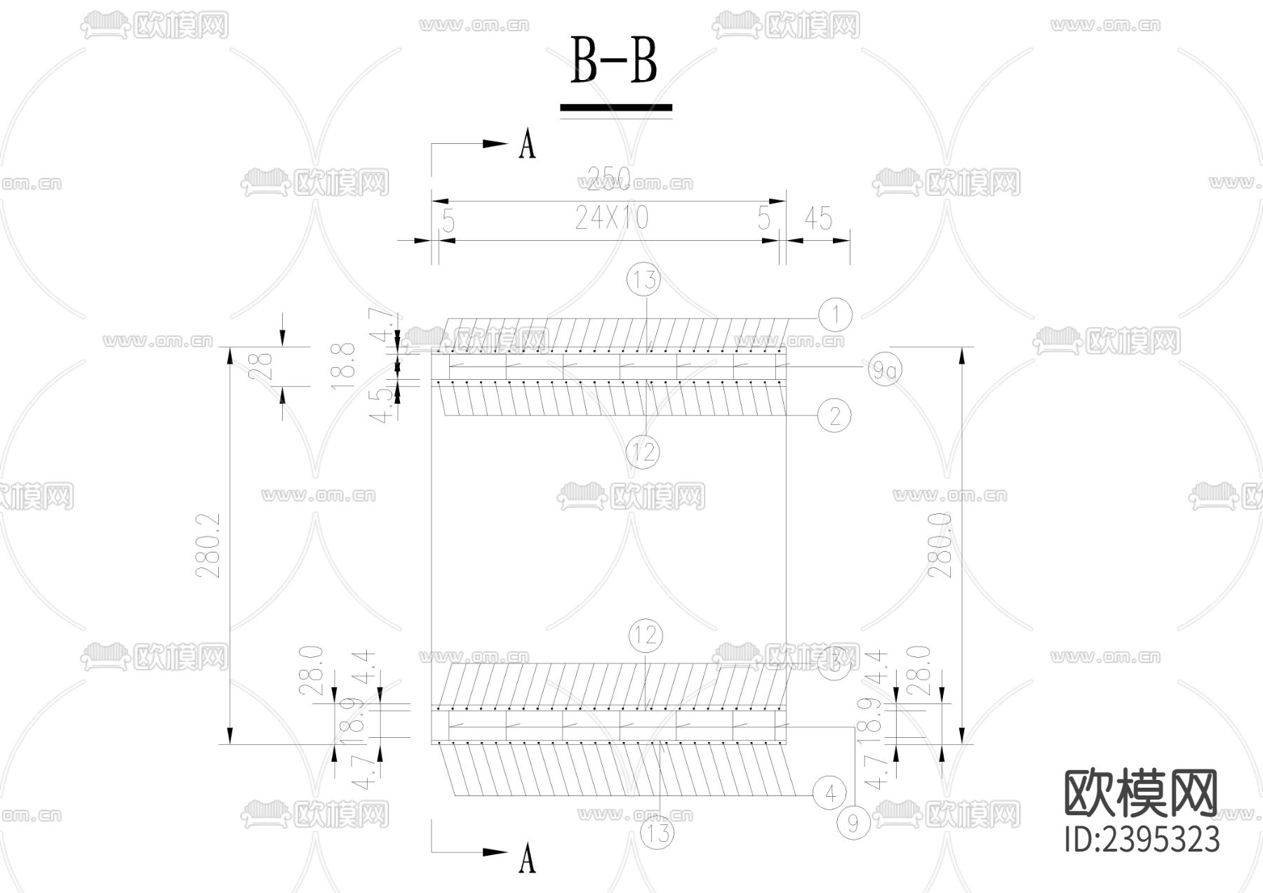钢筋边跨合拢节点大样下载（渲染图4）