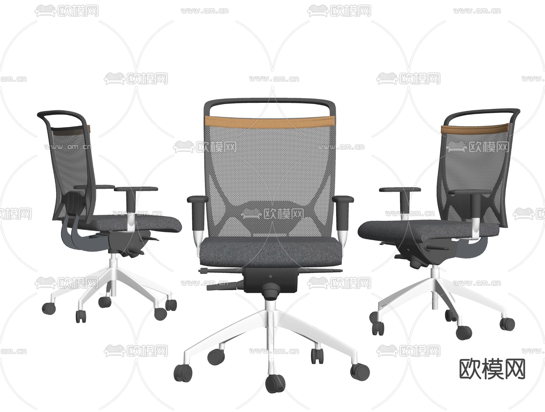现代办公转椅su模型