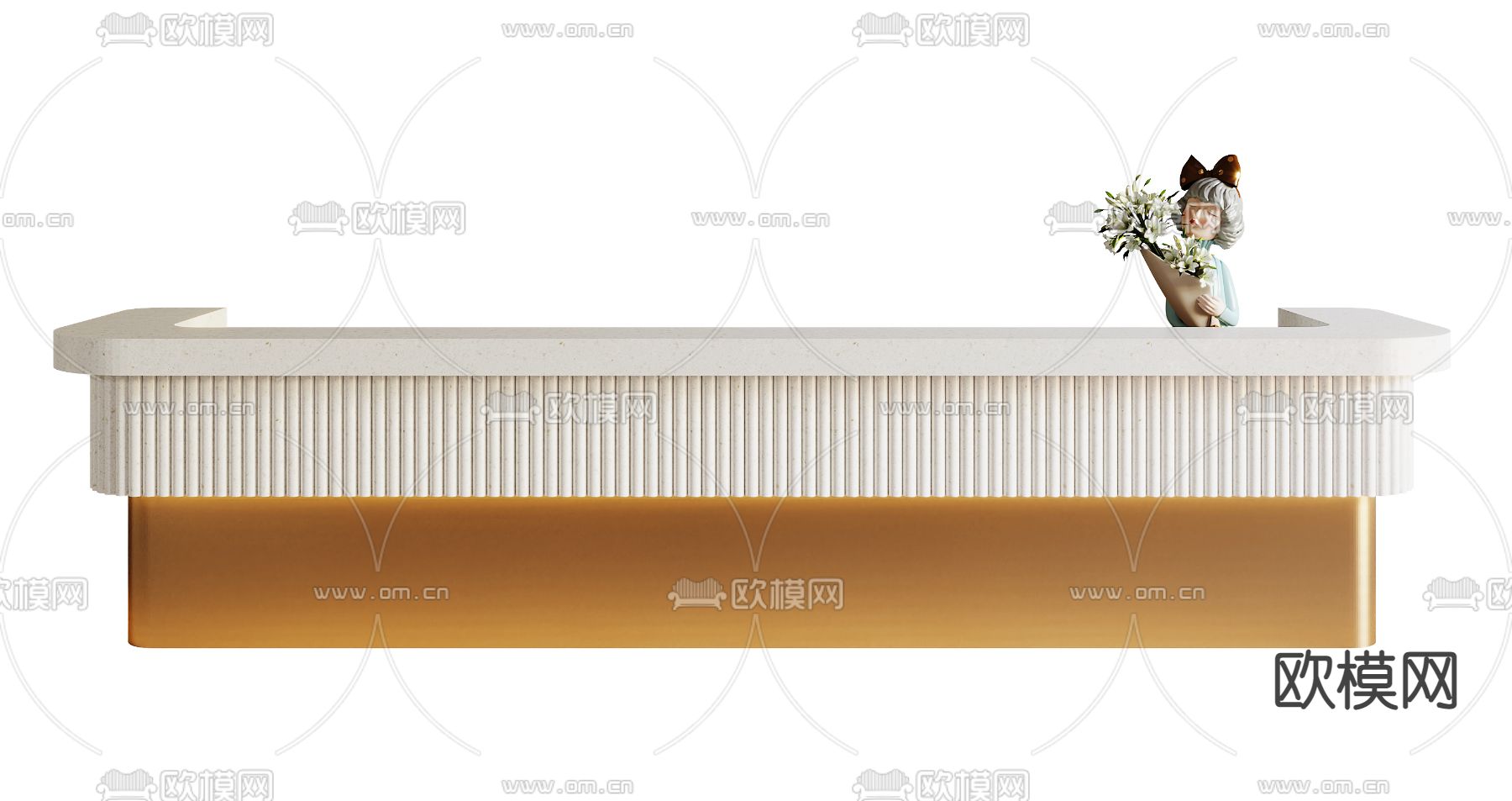 轻奢前台 接待台3d模型下载（渲染图3）