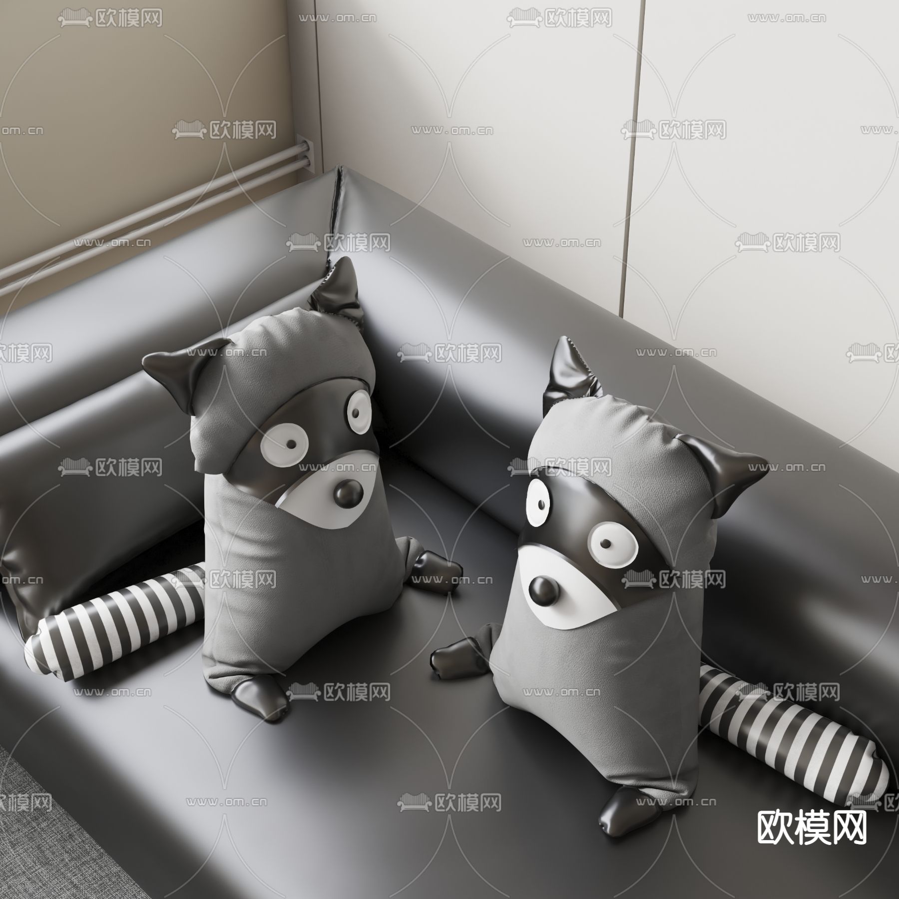 现代儿童抱枕 小熊抱枕 su模型下载（渲染图1）