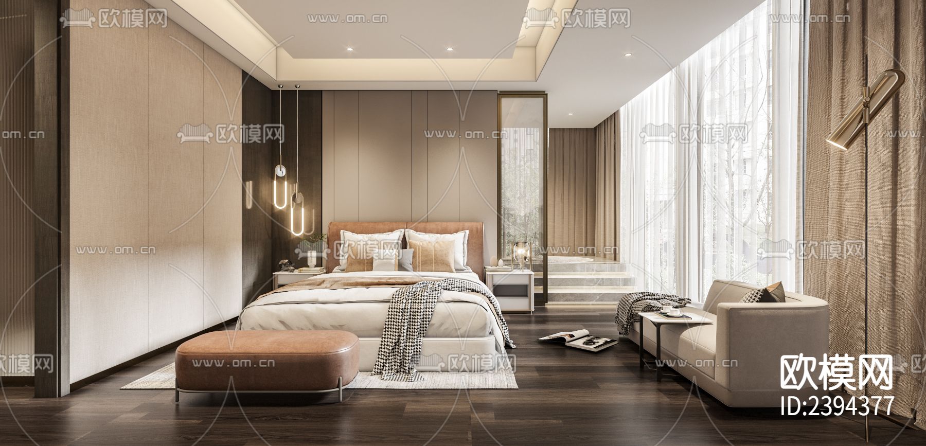 别墅样板间cad施工图下载（渲染图6）