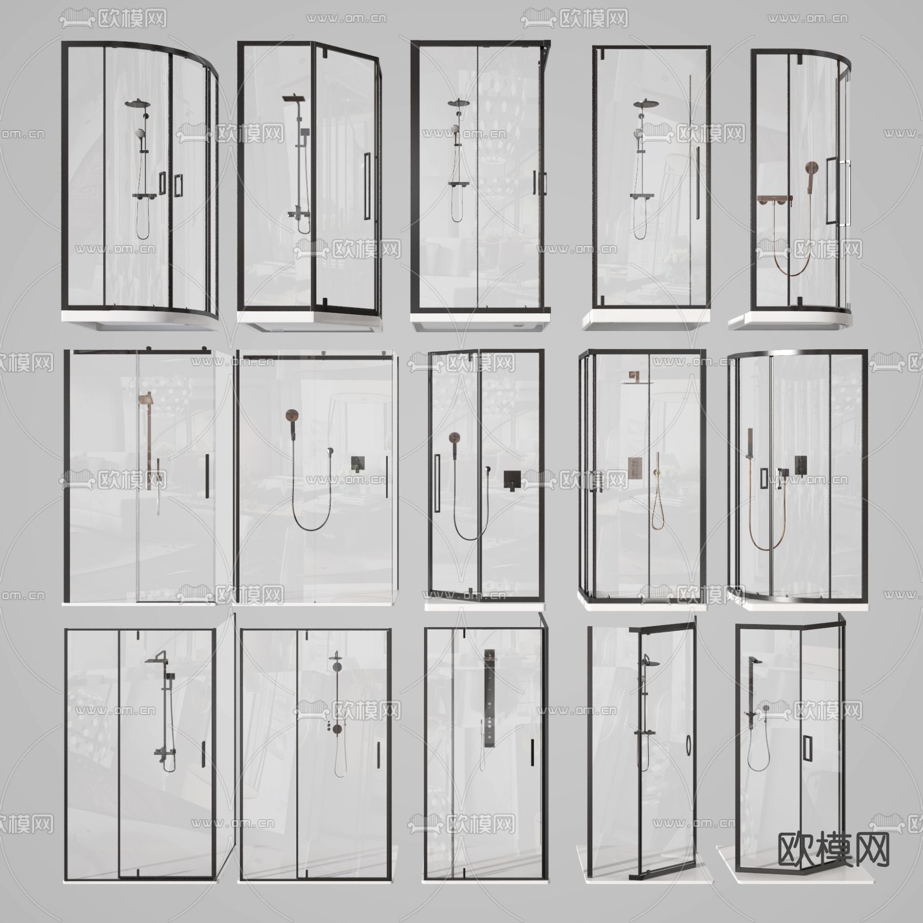 淋浴房 淋浴间3d模型下载