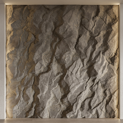 现代毛石墙面su模型