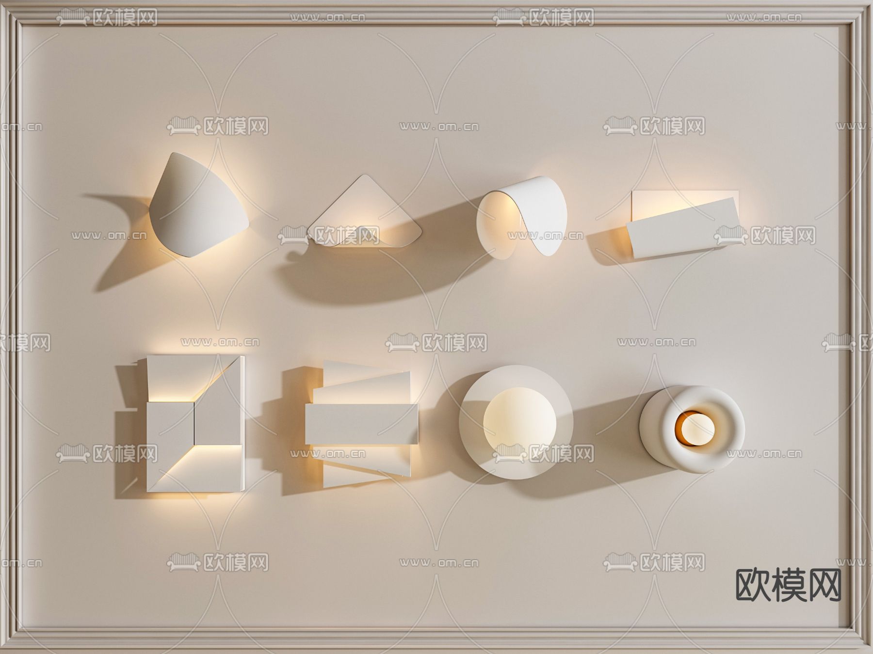 石膏壁灯3d模型下载