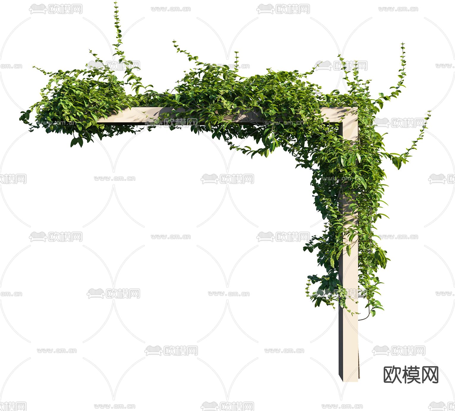 藤蔓廊架 花架3d模型下载（渲染图2）