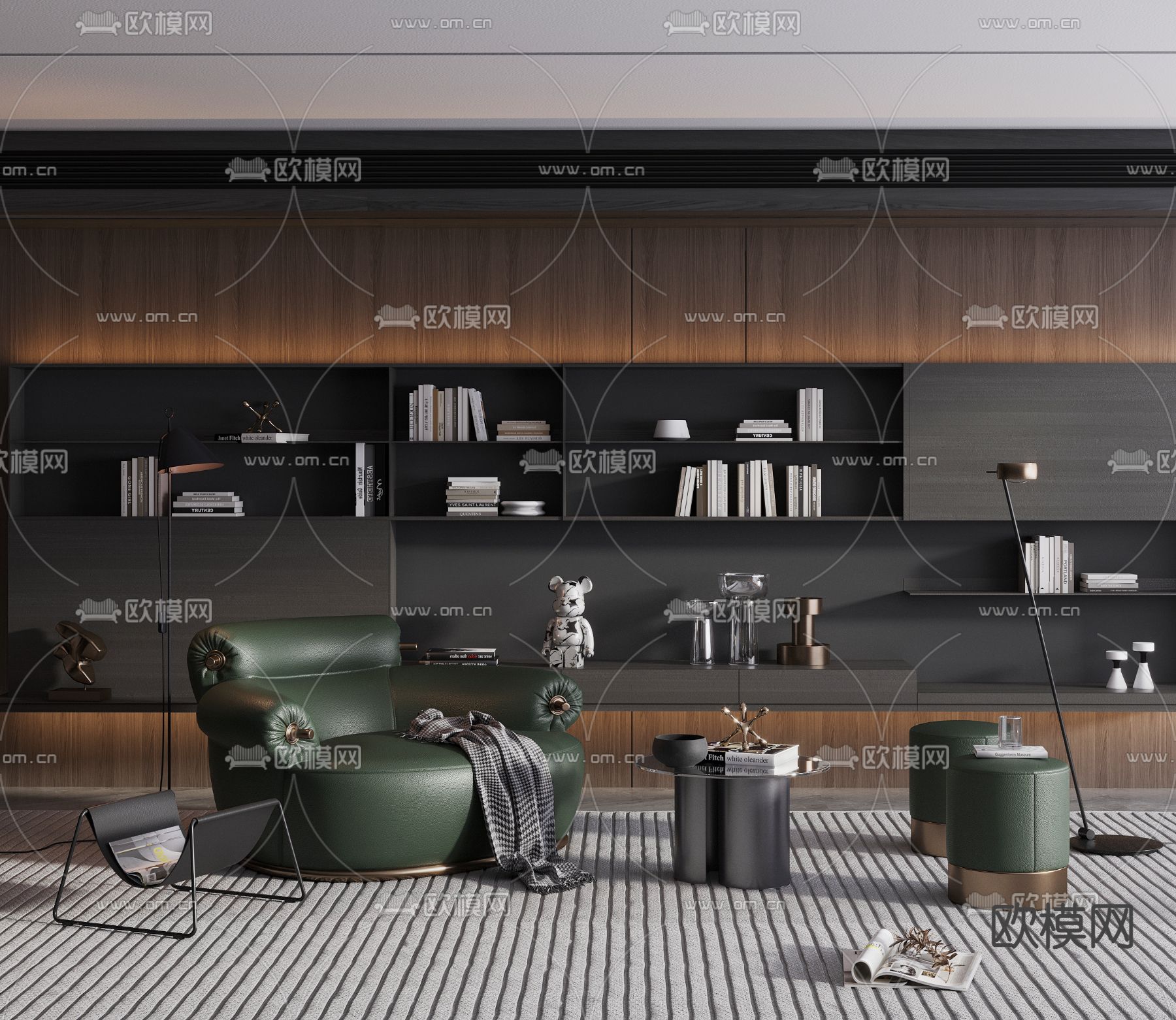 B&B Italia 皮革休闲沙发3d模型下载