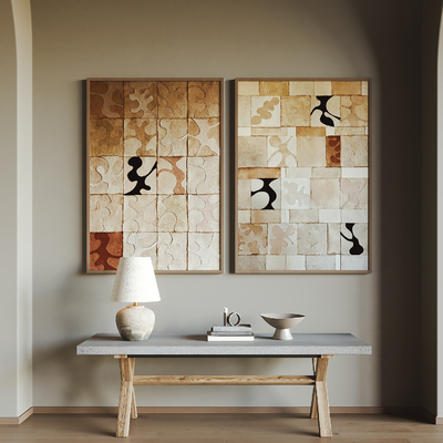 侘寂风装饰画 挂画 抽象画su模型