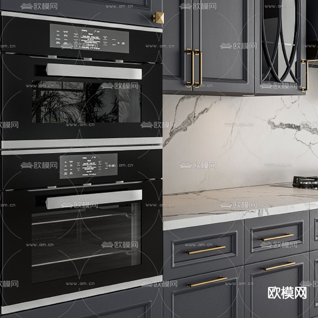 现代厨房 橱柜3d模型
