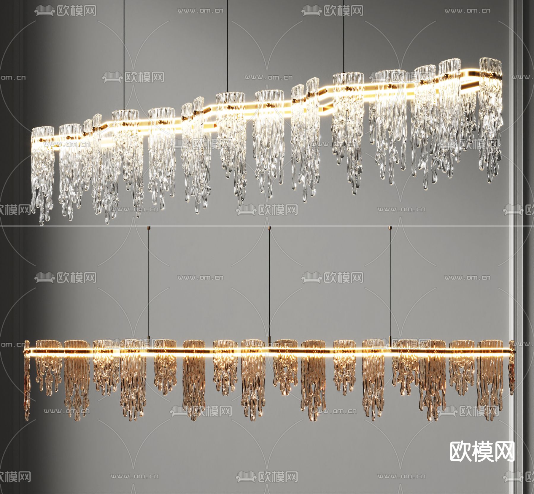 轻奢风水晶吊灯su模型下载（渲染图1）