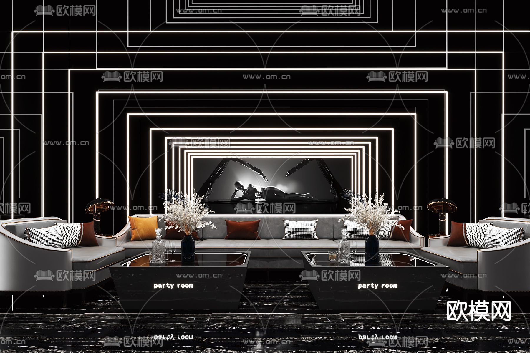 现代KTV包房 包间3d模型下载