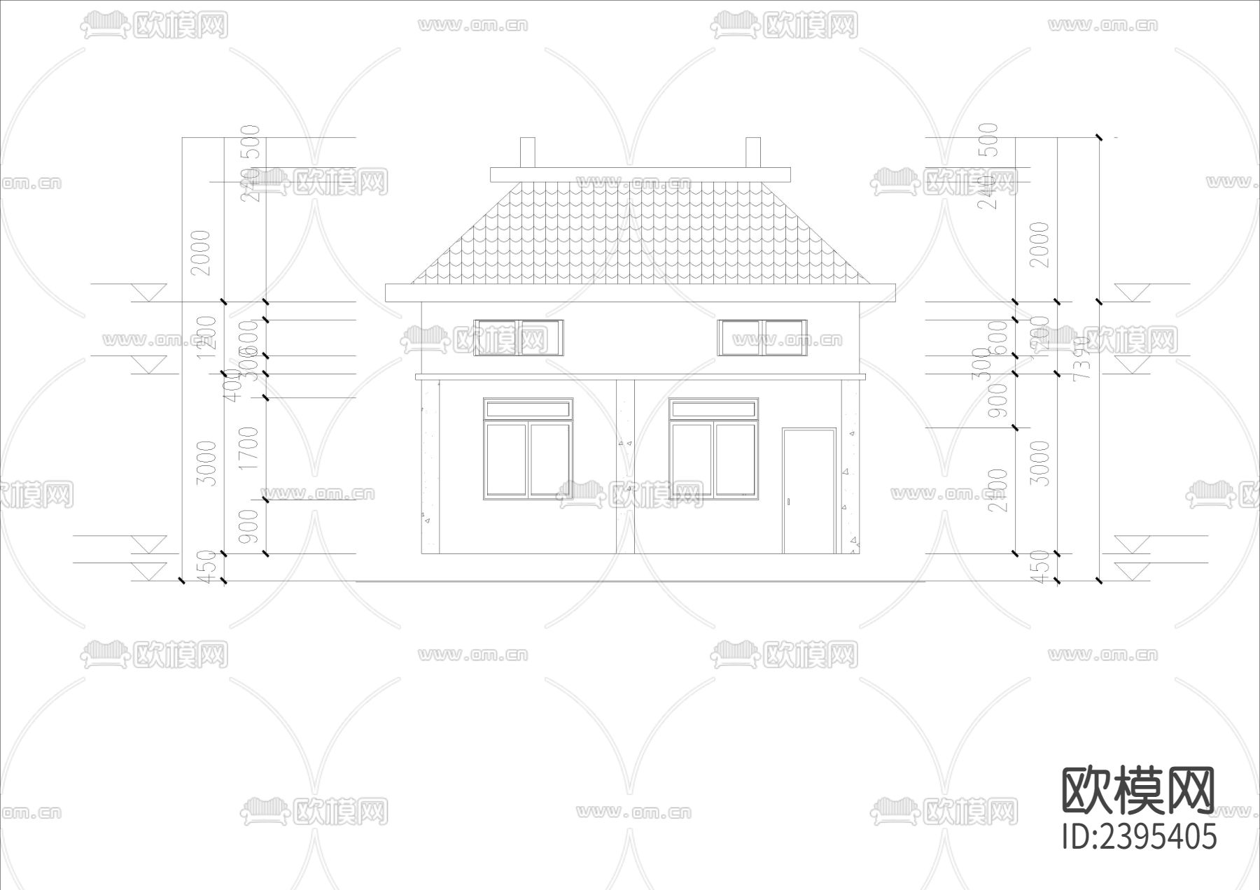 厂房门卫室设计cad施工图下载（渲染图2）
