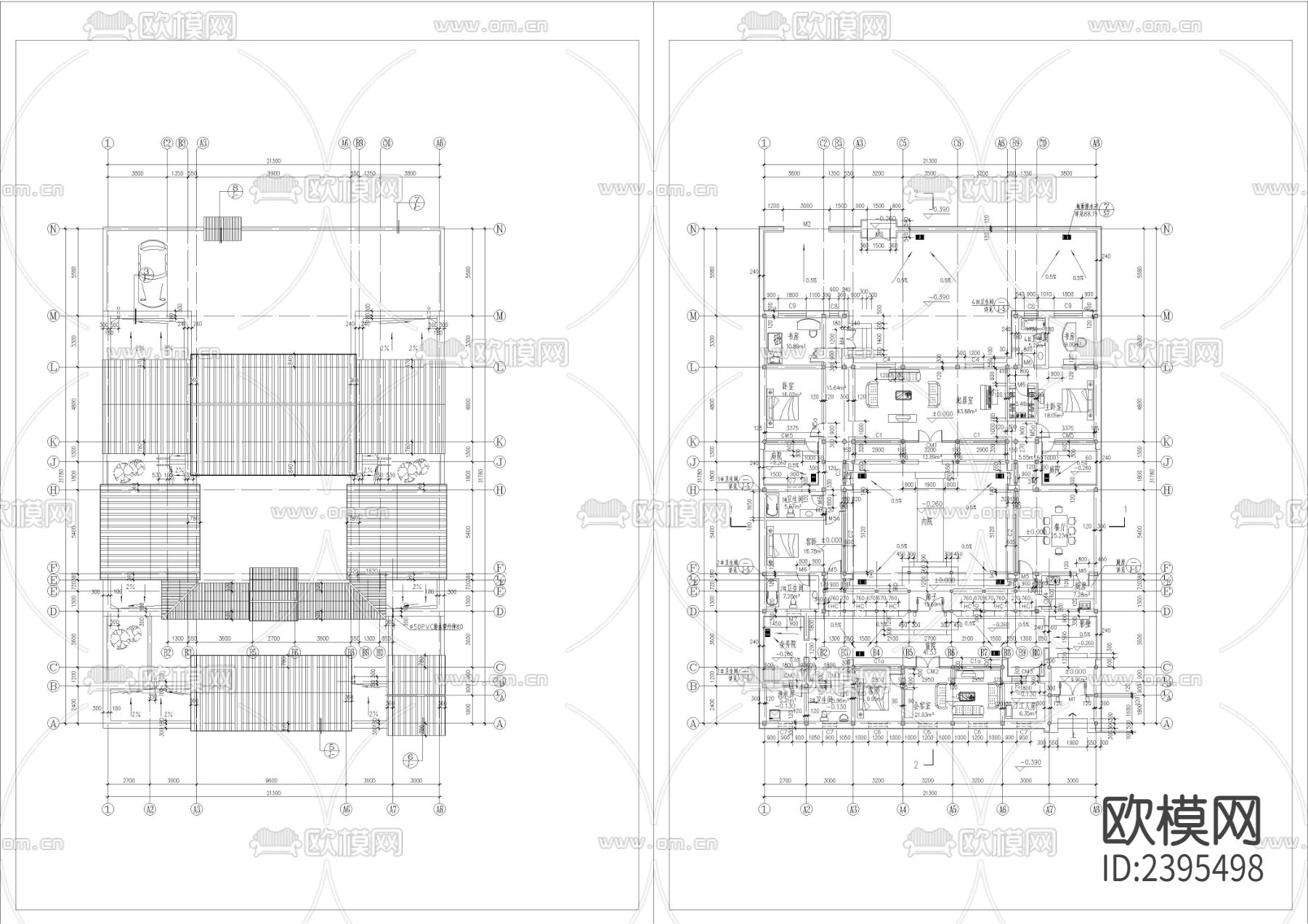 四合院住宅CAD施工图下载（渲染图2）