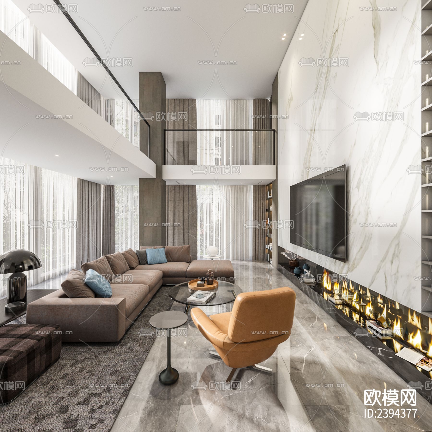 别墅样板间cad施工图下载（渲染图8）