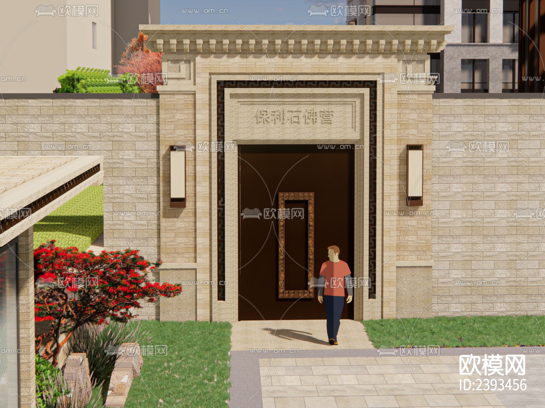 特色门头设计cad施工图下载（渲染图8）