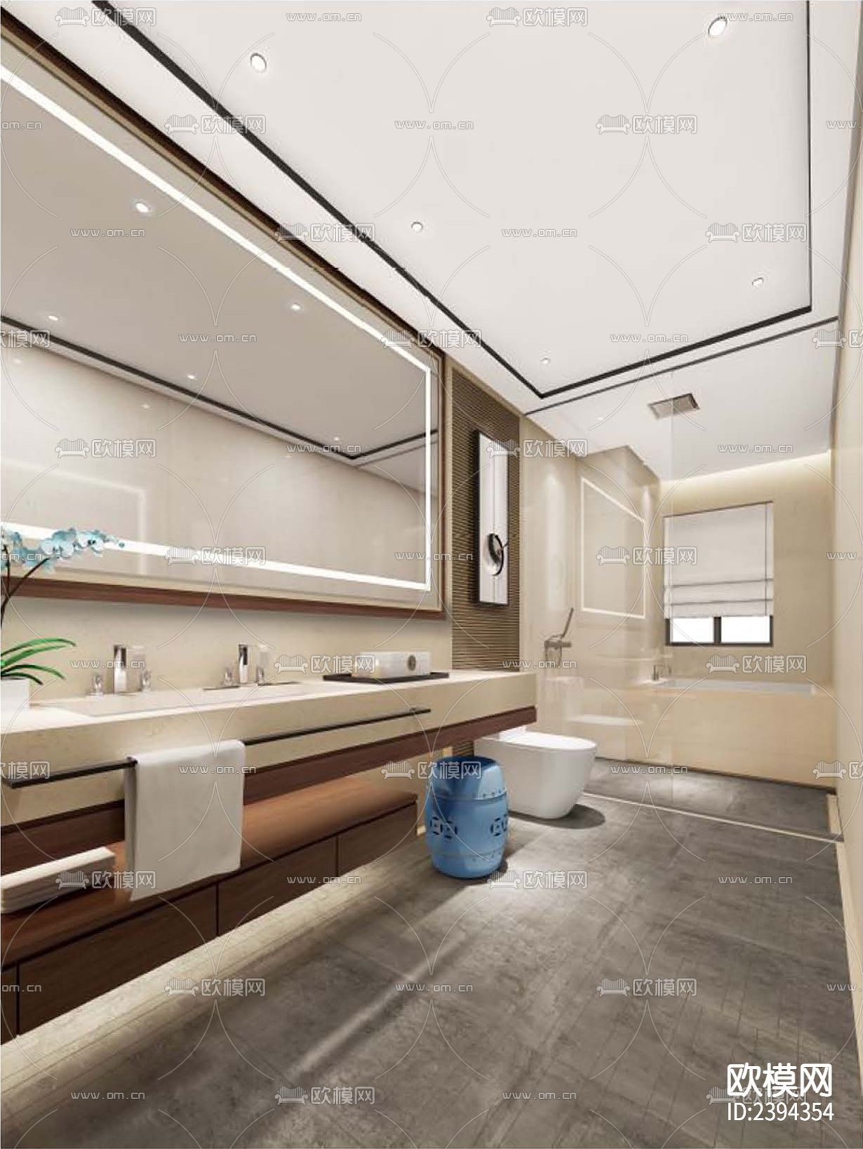 别墅样板间cad施工图下载（渲染图2）