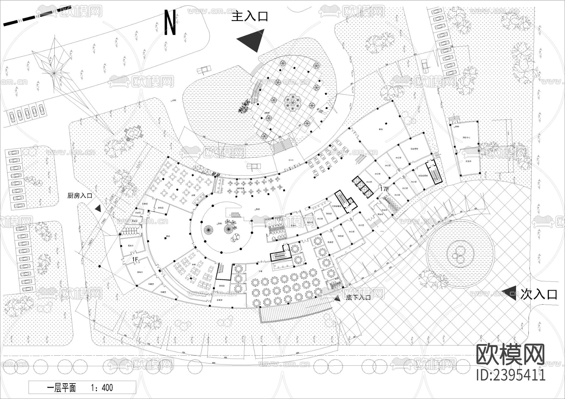 大学科技交流中心设计cad施工图下载（渲染图3）