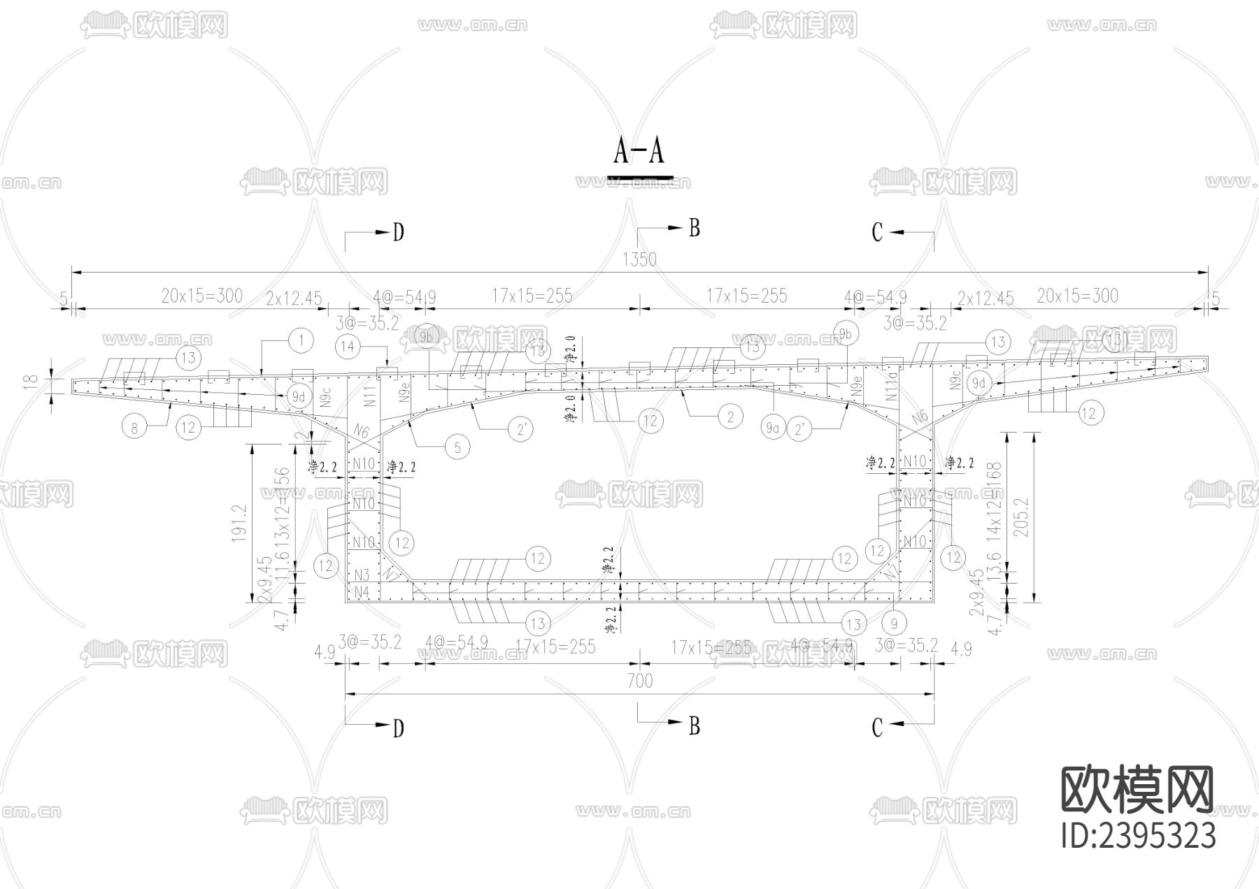 钢筋边跨合拢节点大样下载（渲染图3）