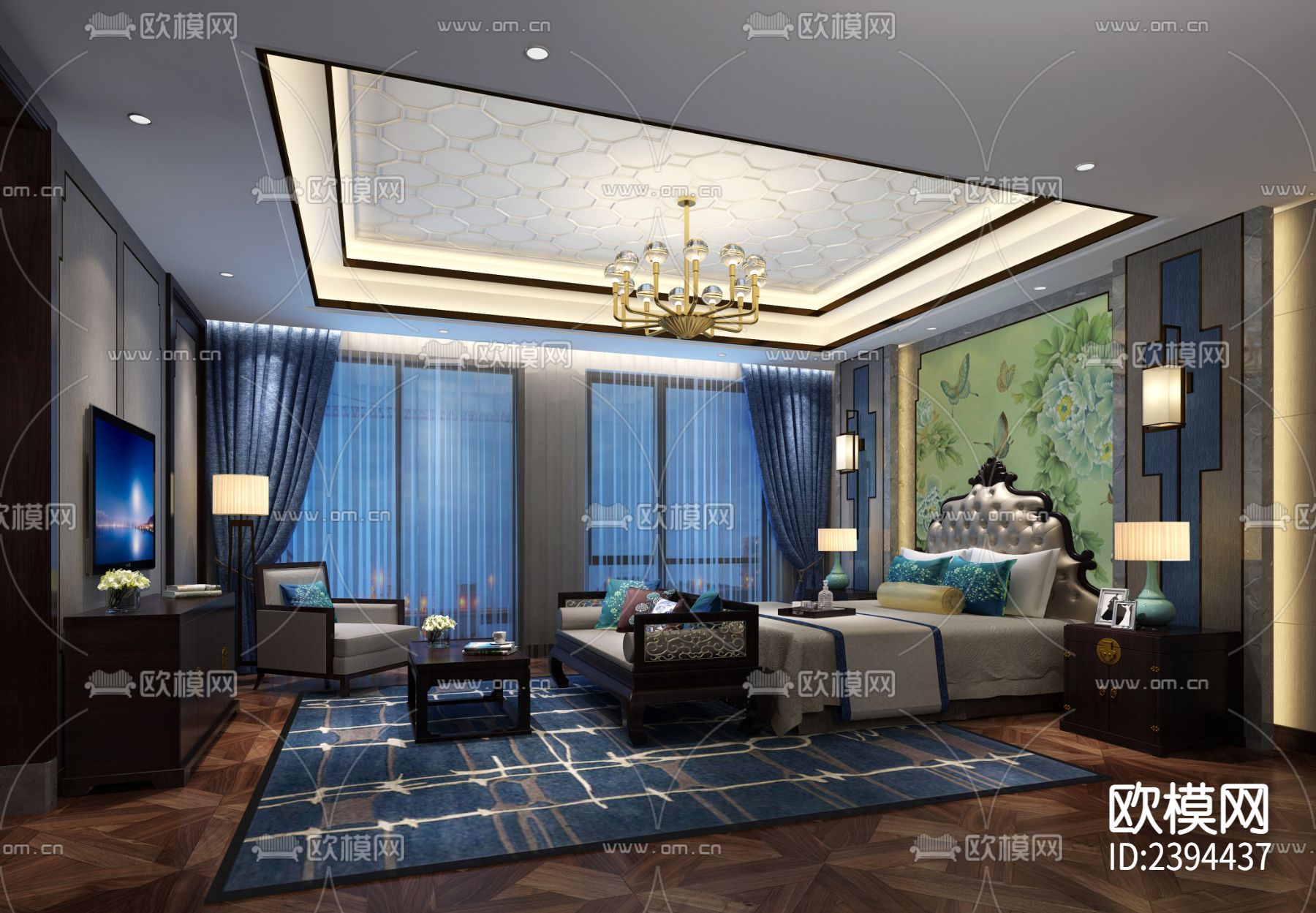 别墅样板间cad施工图下载（渲染图6）