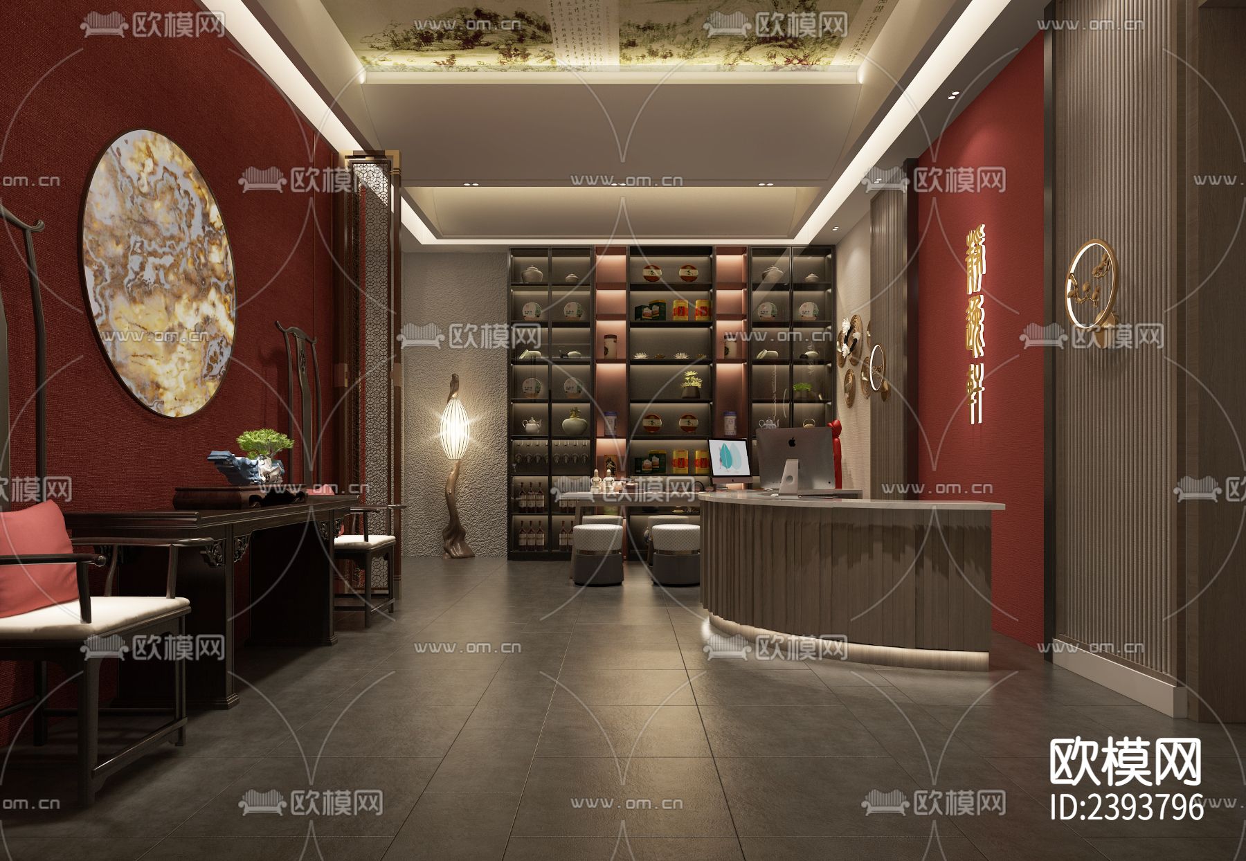 餐饮店设计cad施工图下载（渲染图6）