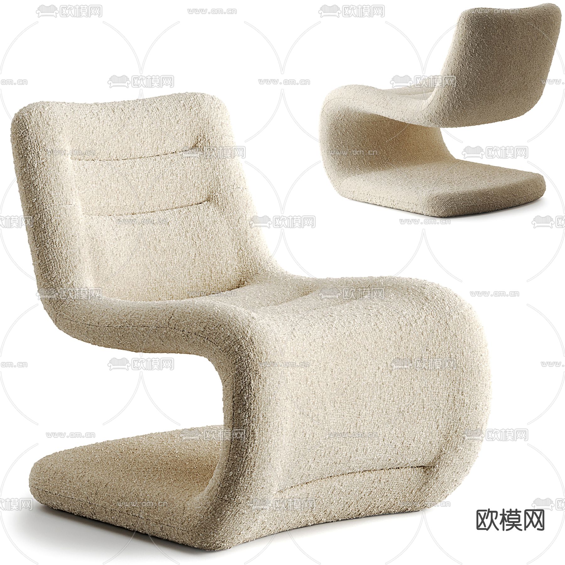 La Redoute 异形休闲椅3d模型下载_ID12222111_3dmax免费模型-欧模网